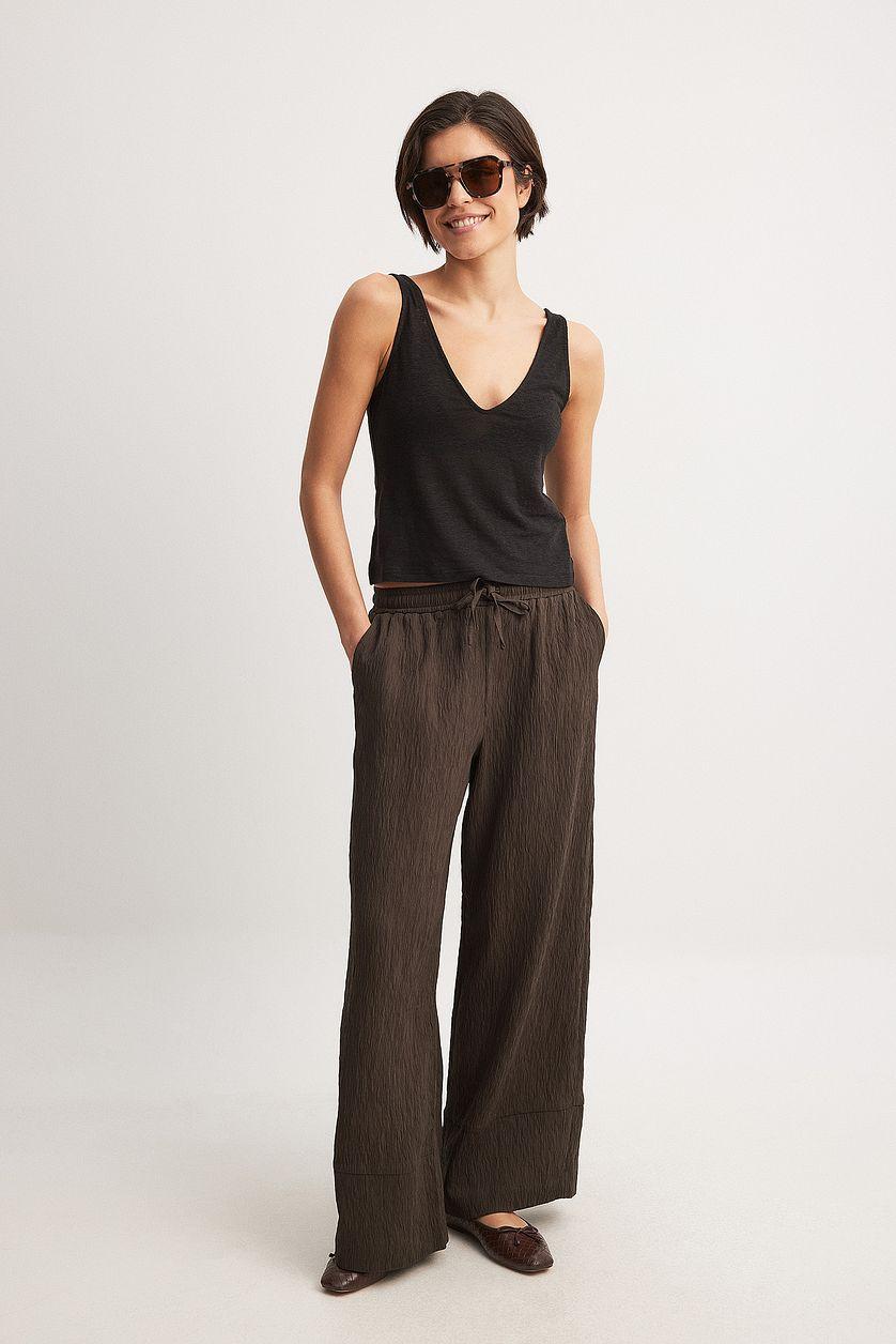 Structured Elastic Waist Trousers Product Image