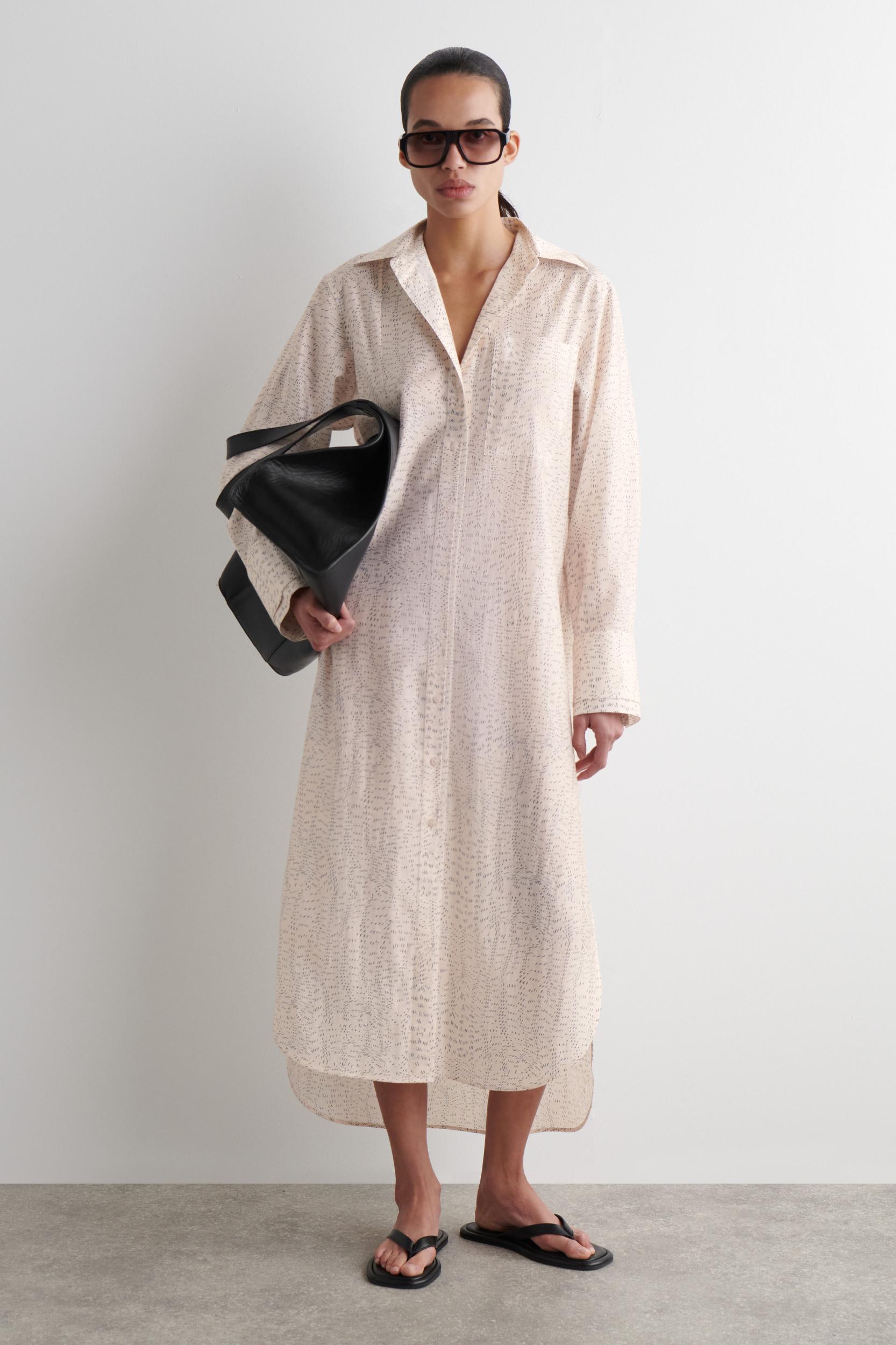 PRINTED FLUID SHIRT DRESS Product Image