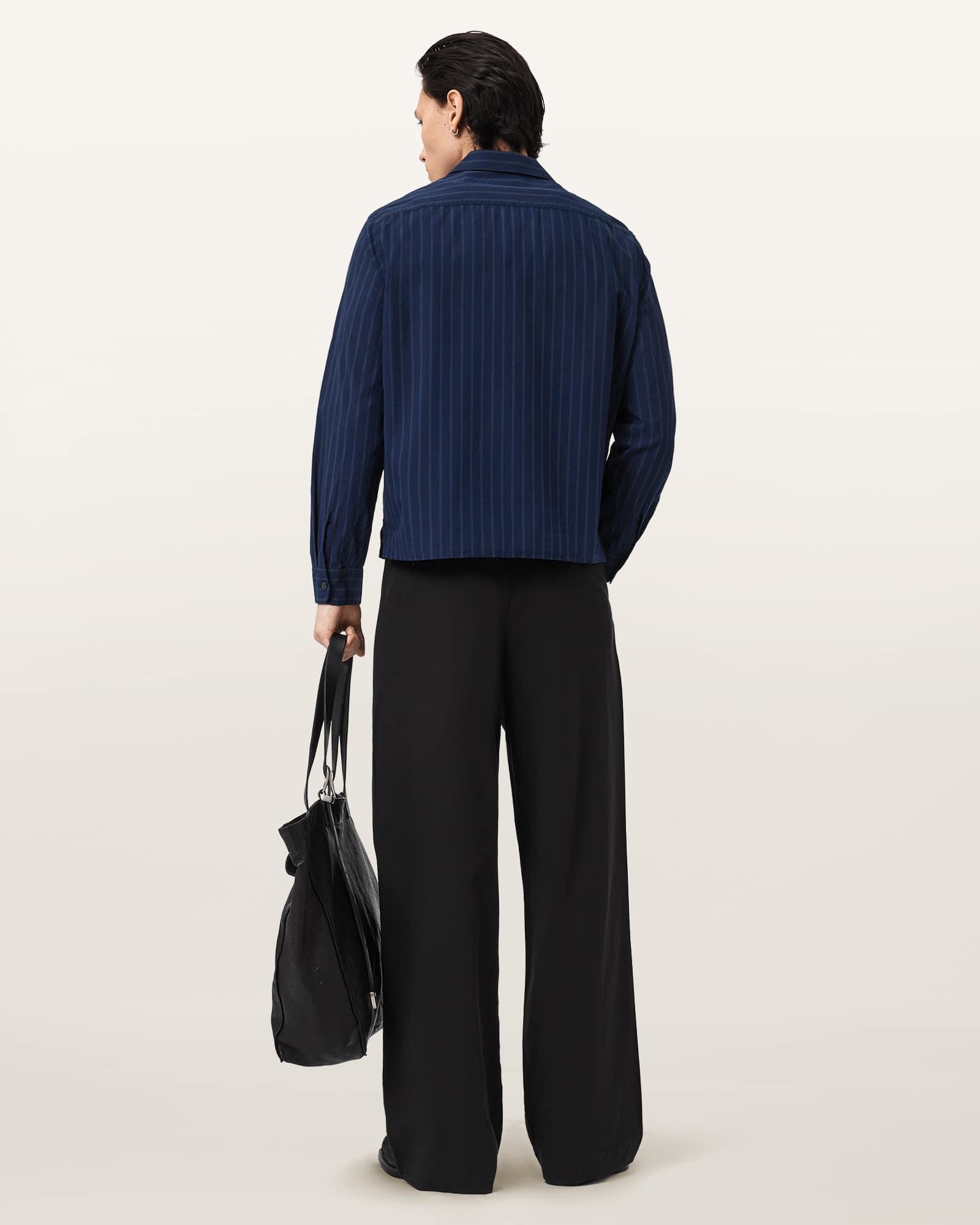 Conway Wide Leg Pleated Pants Black | ALLSAINTS US Product Image