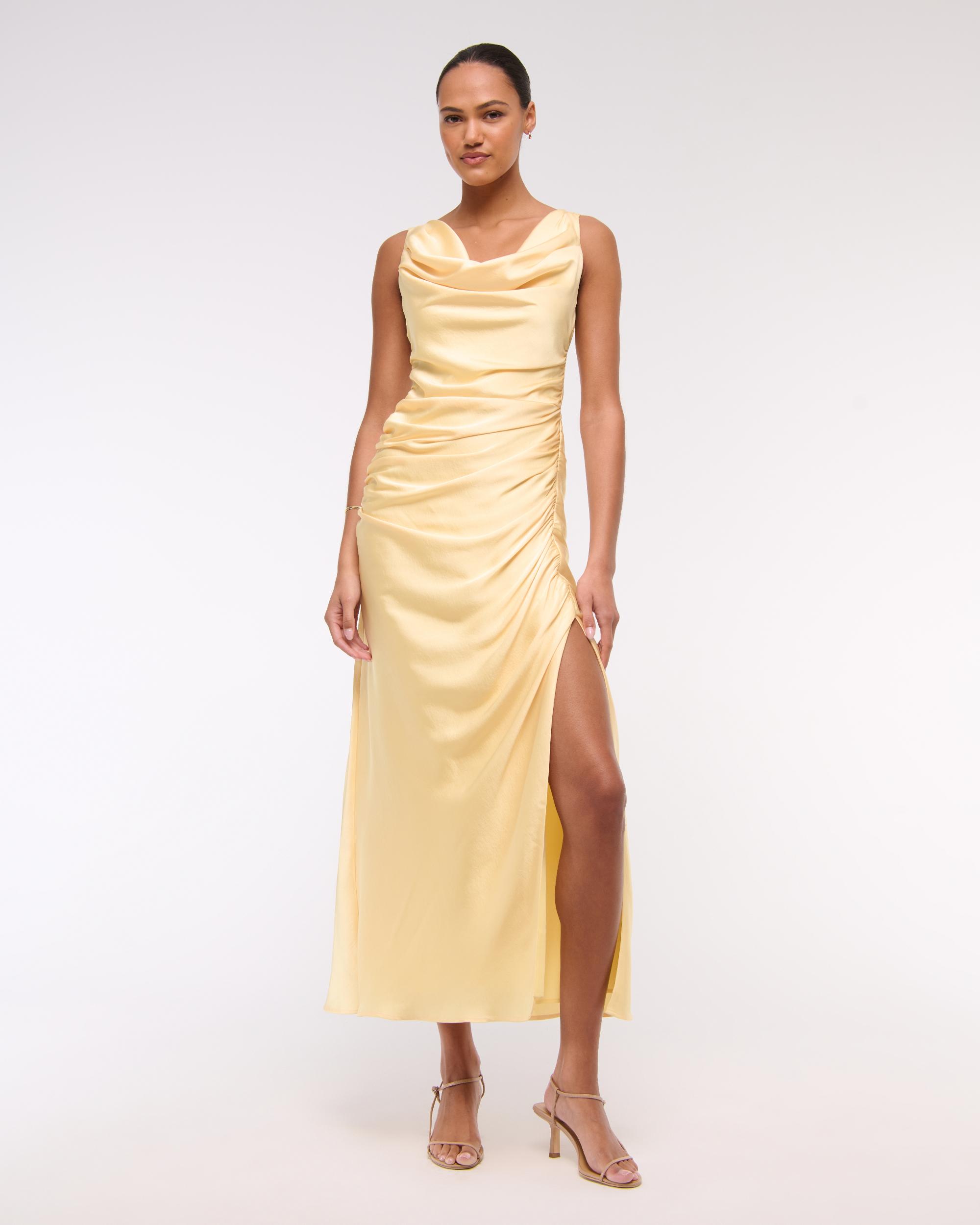 Cowl Neck Draped Maxi Dress Product Image