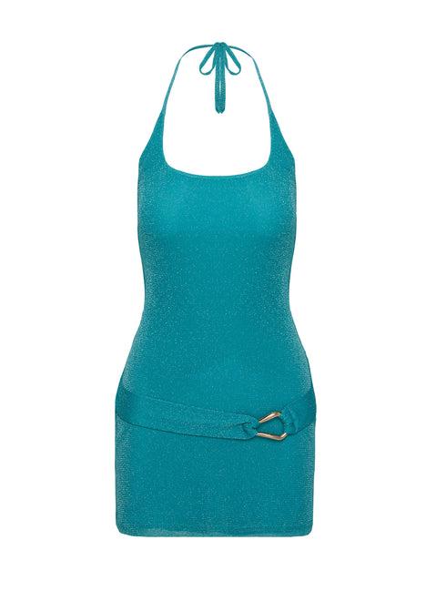 Armonia Mini Dress Teal Product Image