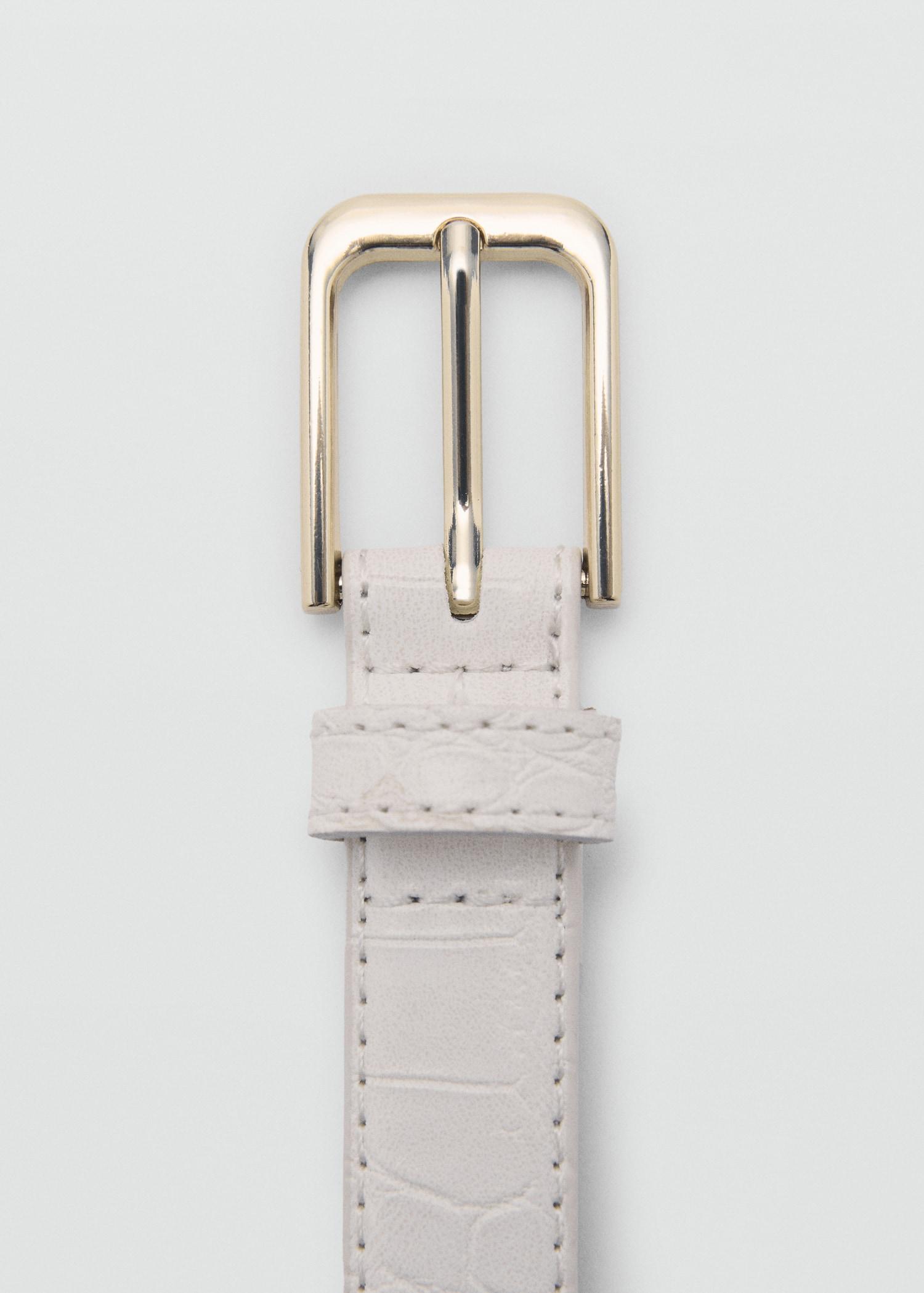Fine croco leather-effect belt - Women | MANGO USA Product Image