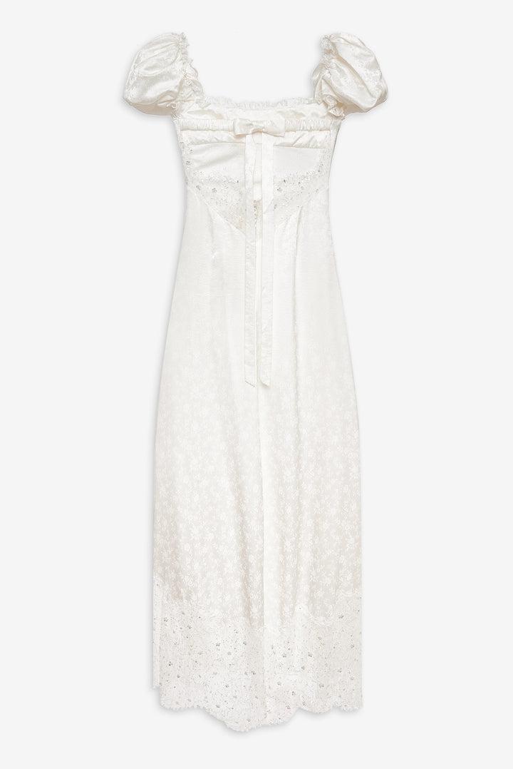 Aurelia Jacquard Gown — White Product Image