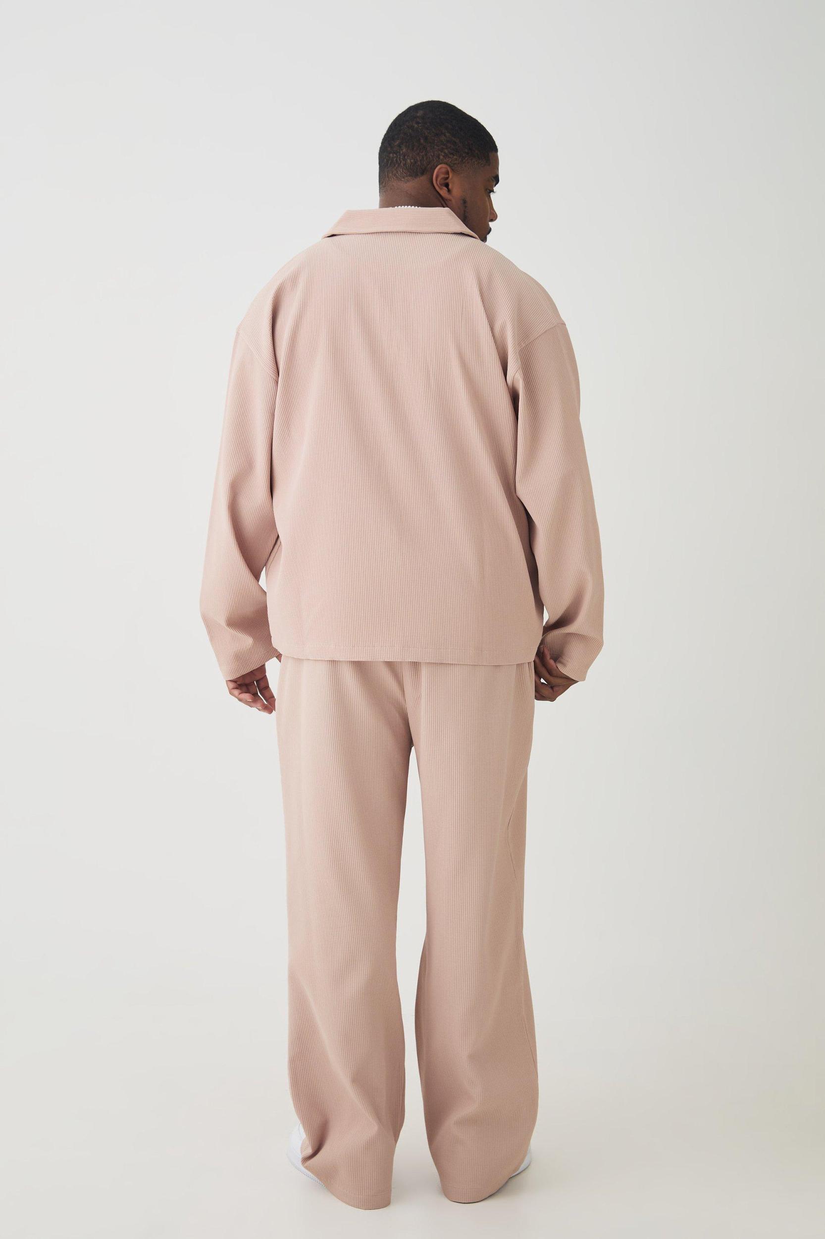 Plus Pleated Relaxed Fit Pants | boohooMAN USA Product Image