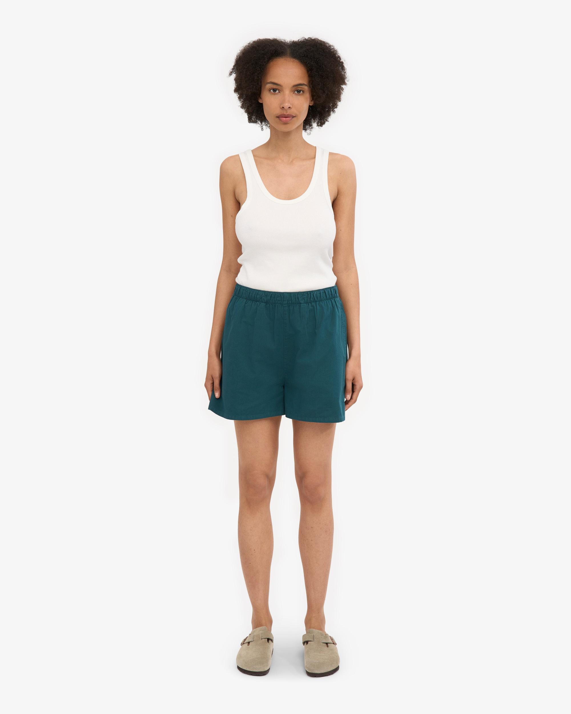 Women Organic Twill Shorts - Ocean Green Product Image