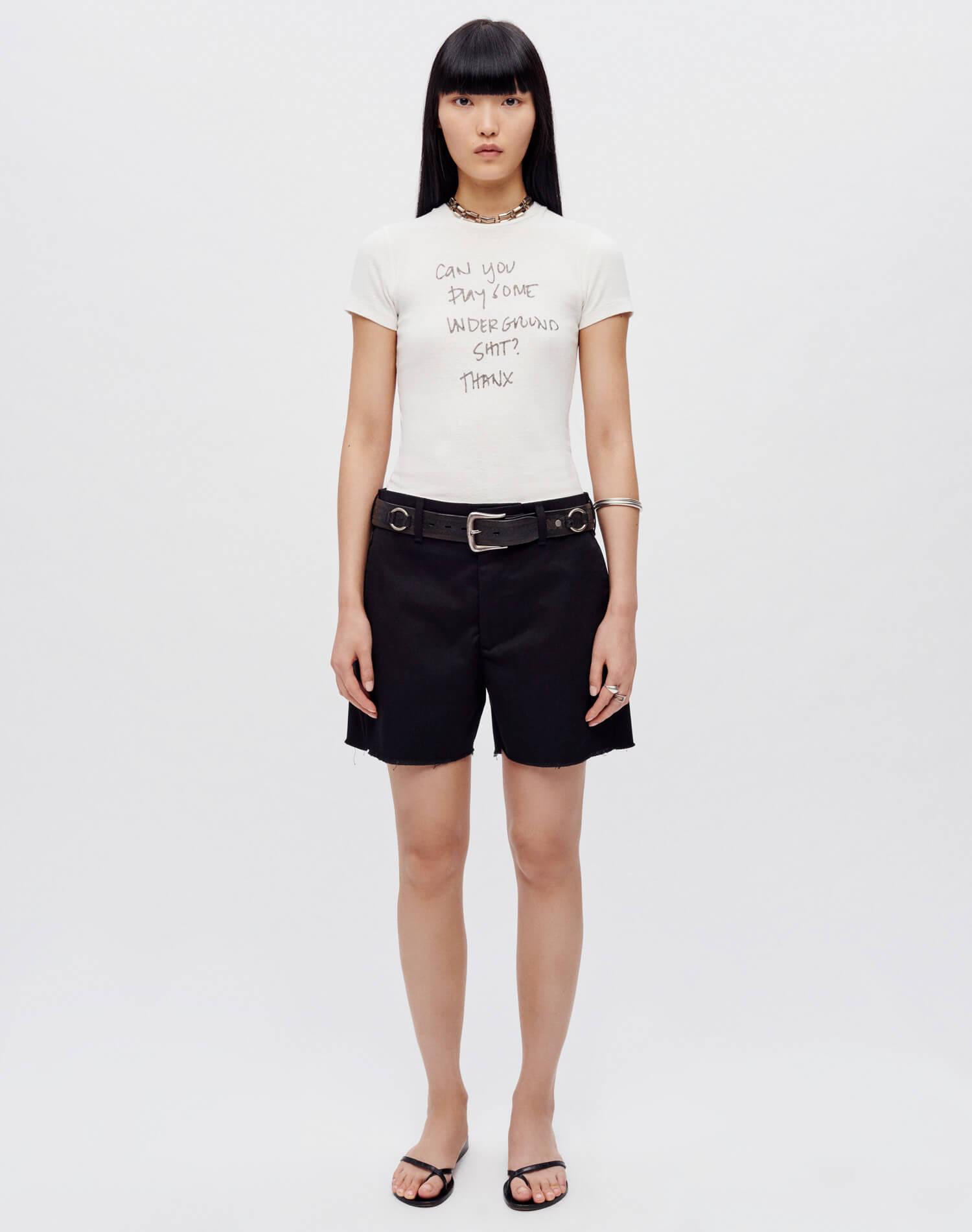 Cut Off Trouser Short - Black Product Image