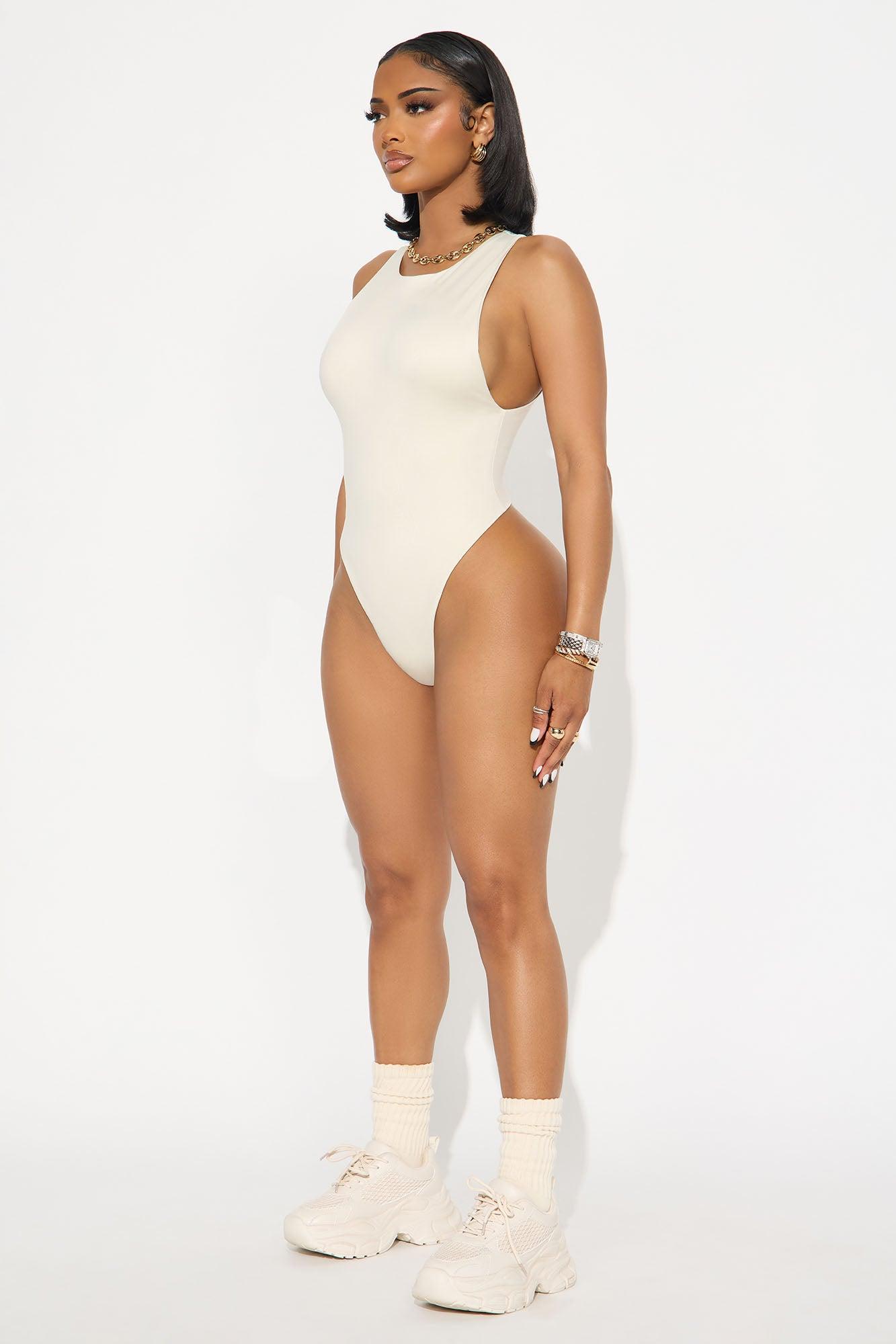 Contour Double Lined Scoop Neck Bodysuit - Bone Female Product Image