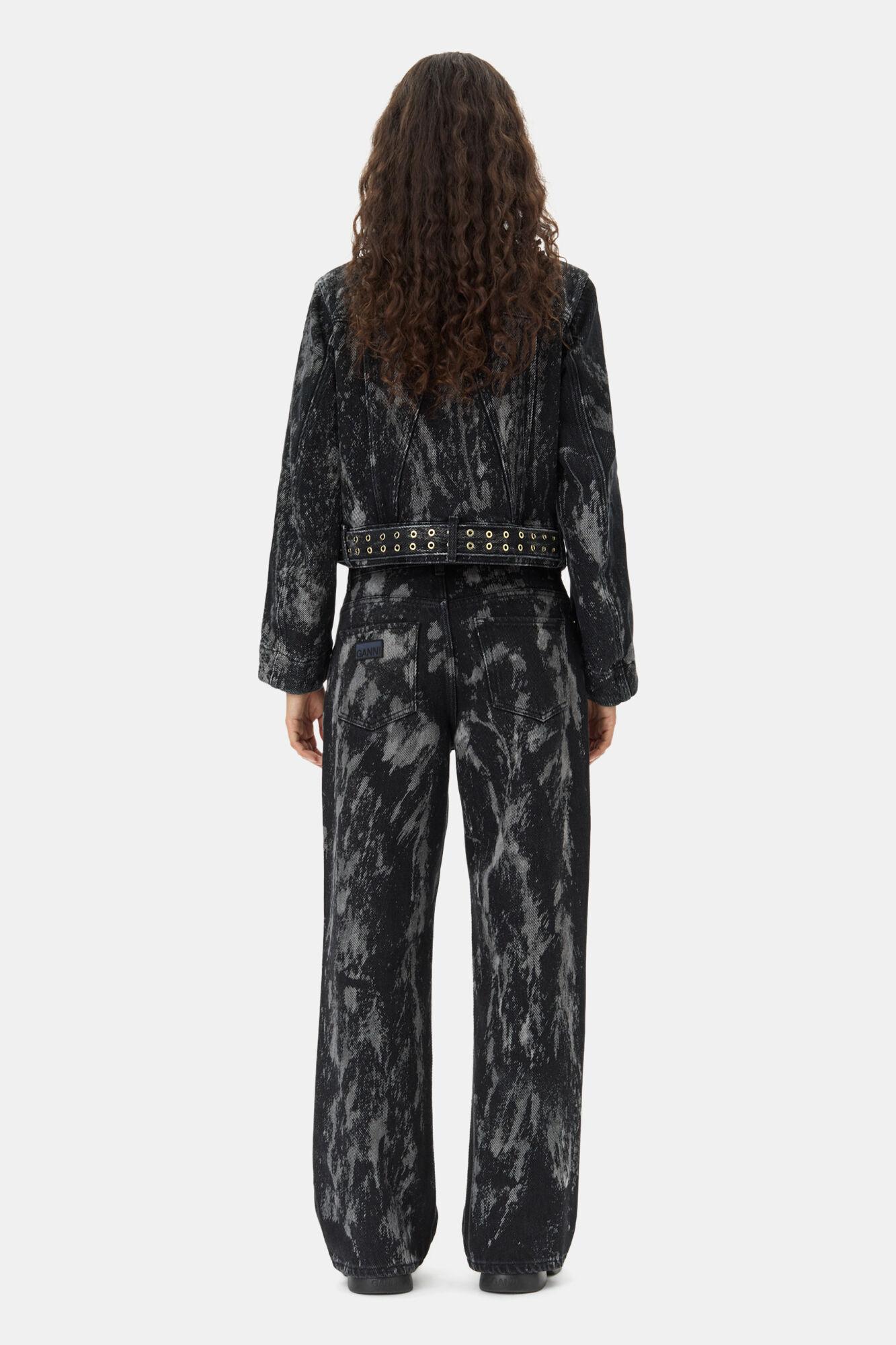 Black Washed Denim Jacket Product Image