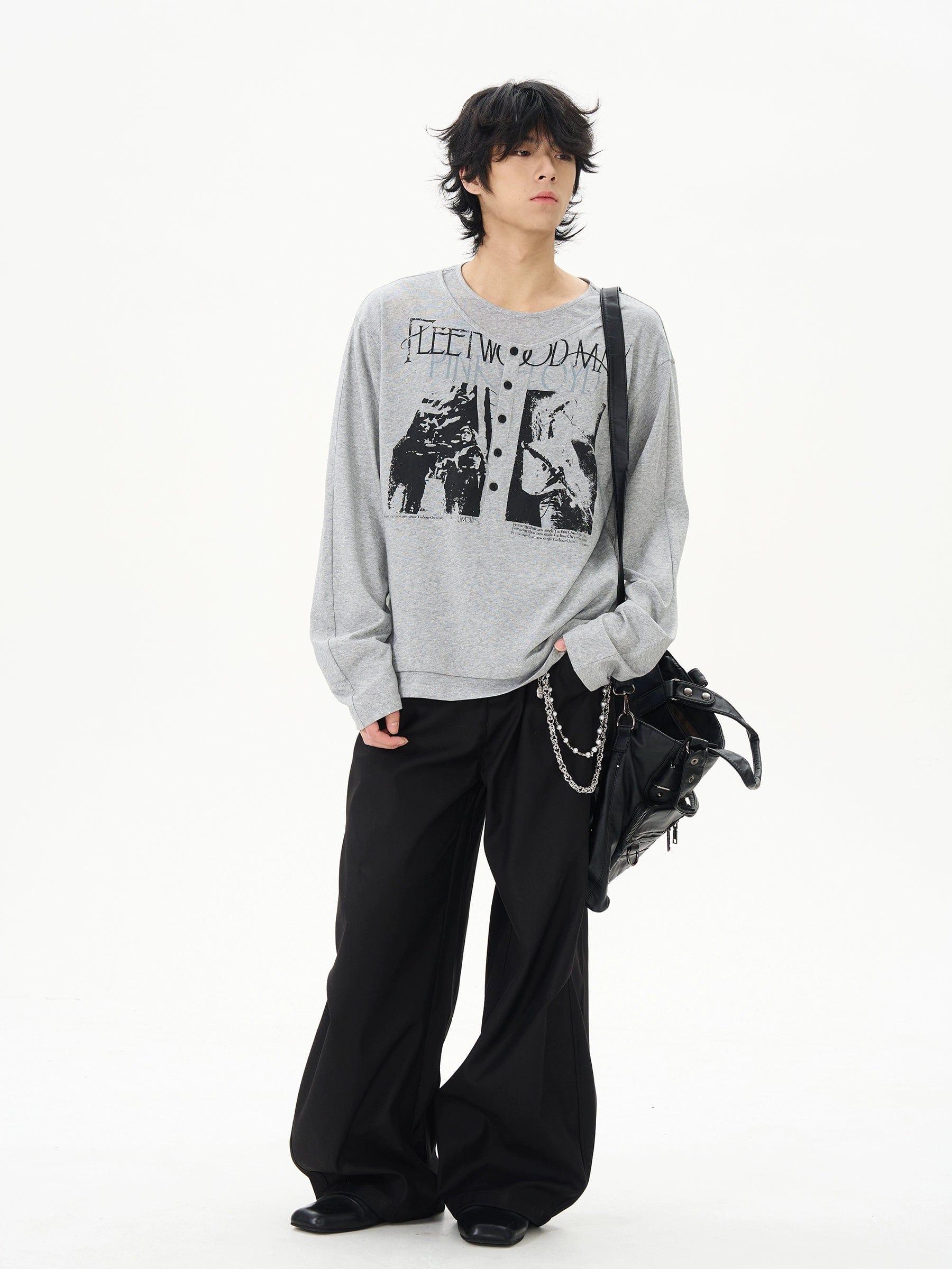 RT No. 12229 STRAIGHT DRAPE PANTS Unisex Product Image