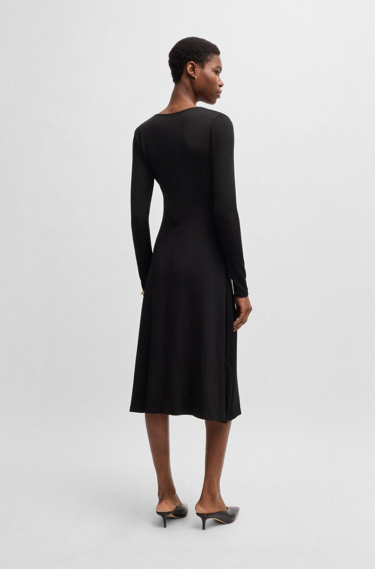 Twist-front dress in stretch crepe Product Image