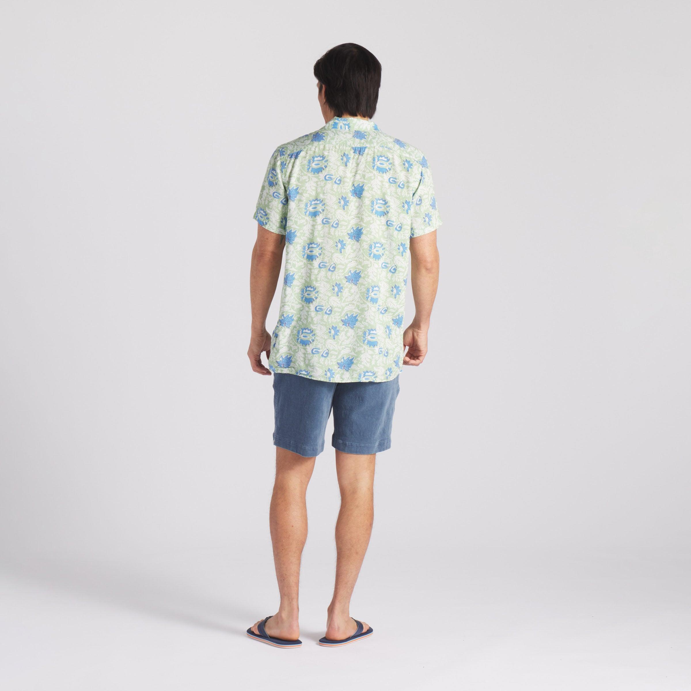 Vintage Hawaiian Camp Collar Shirt - Batik Print Product Image