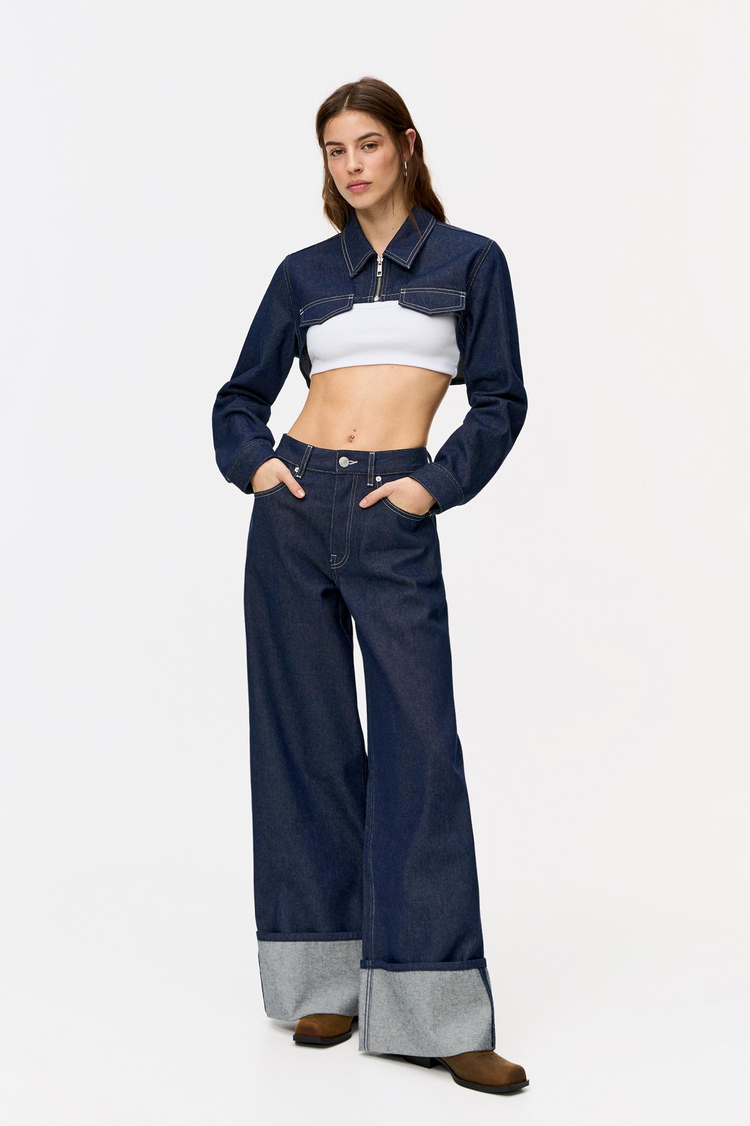 Super cropped denim jacket Product Image