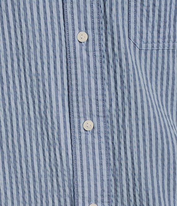 Cremieux Blue Label Big & Tall Performance Stretch Stripe Seersucker Short Sleeve Woven Shirt Product Image