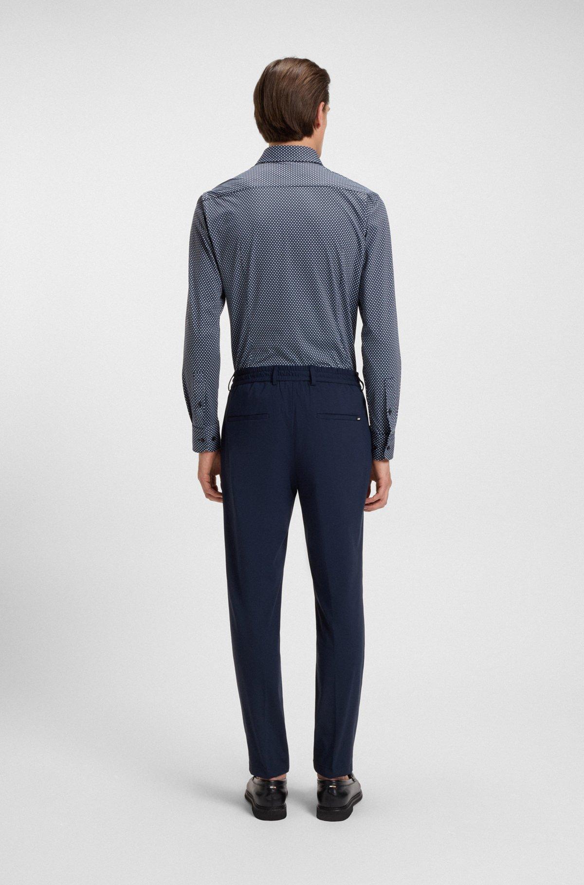 Printed slim-fit shirt in Italian-made performance-stretch jersey Product Image