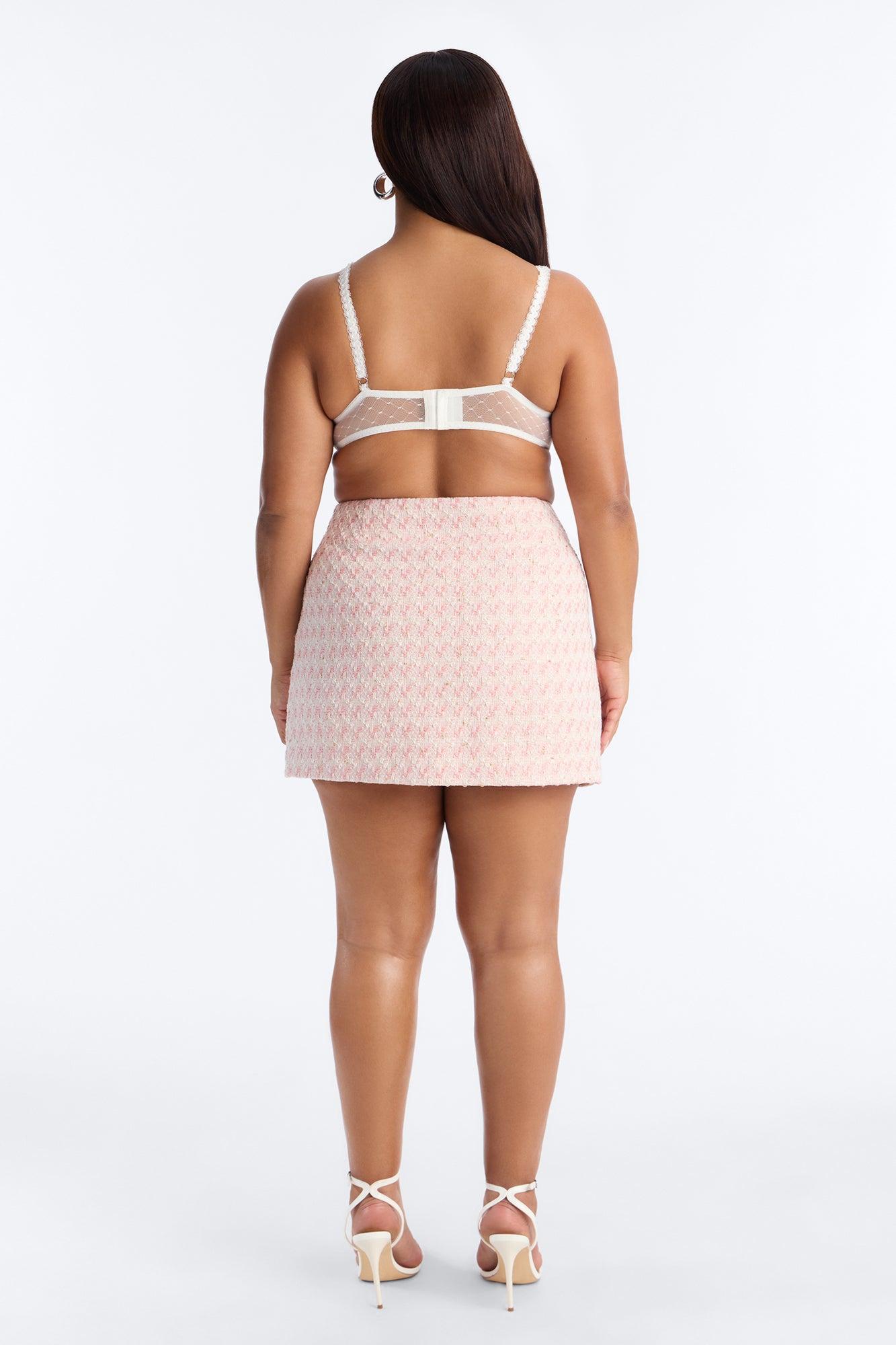 Tweed Romance Mini Skirt - Pink/combo Female Product Image