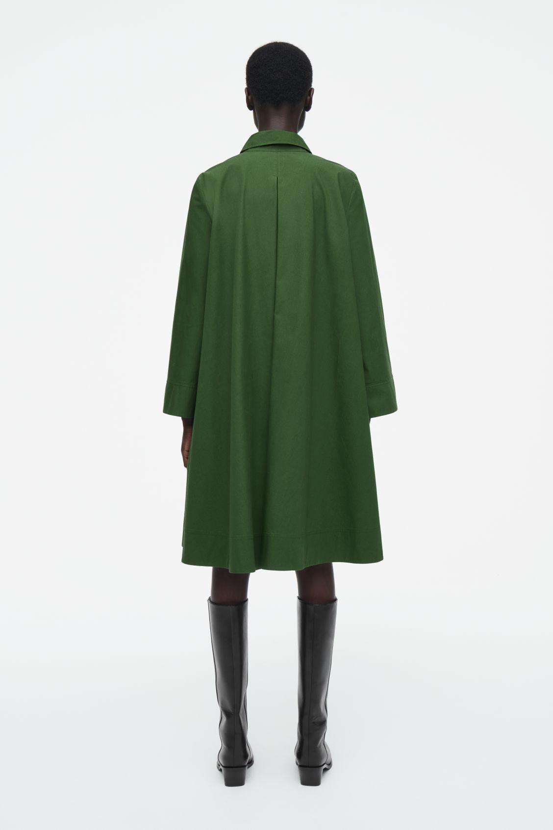 LONG-SLEEVED A-LINE SHIRT DRESS Product Image