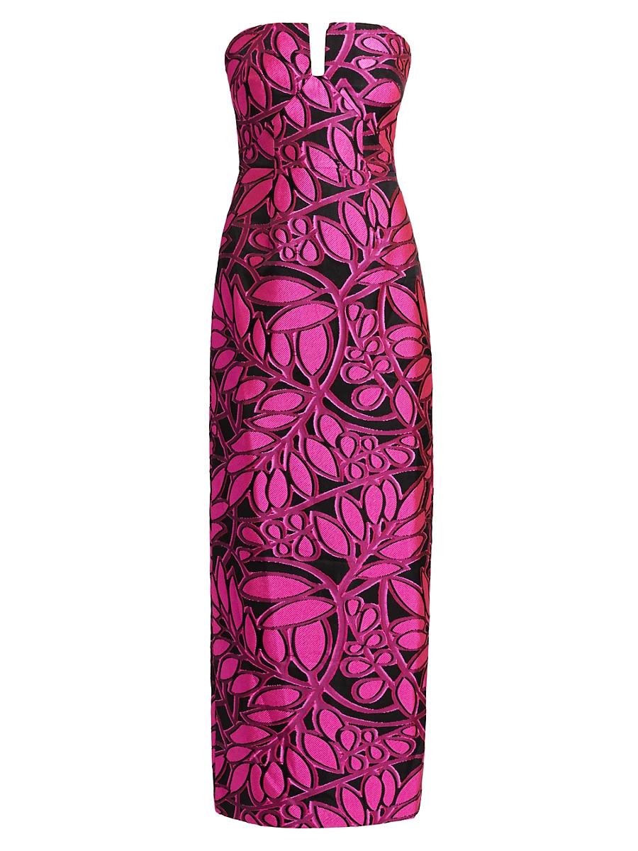 Womens Judith Pink Palm Jacquard Dress Product Image