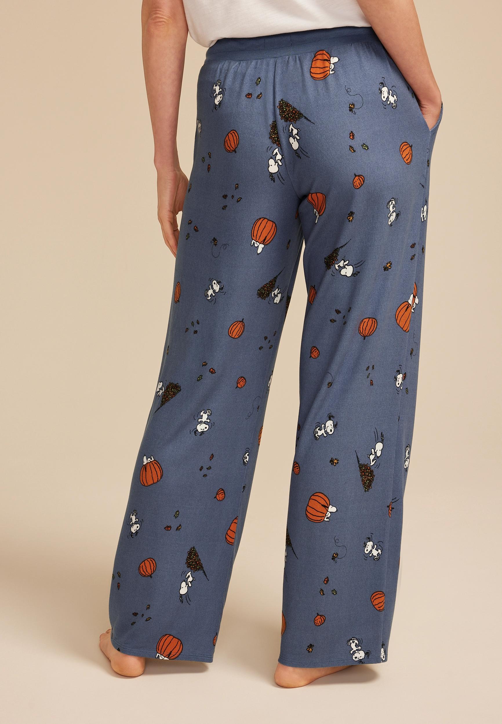 Snoopy Fall Wide Leg Pajama Pants Product Image