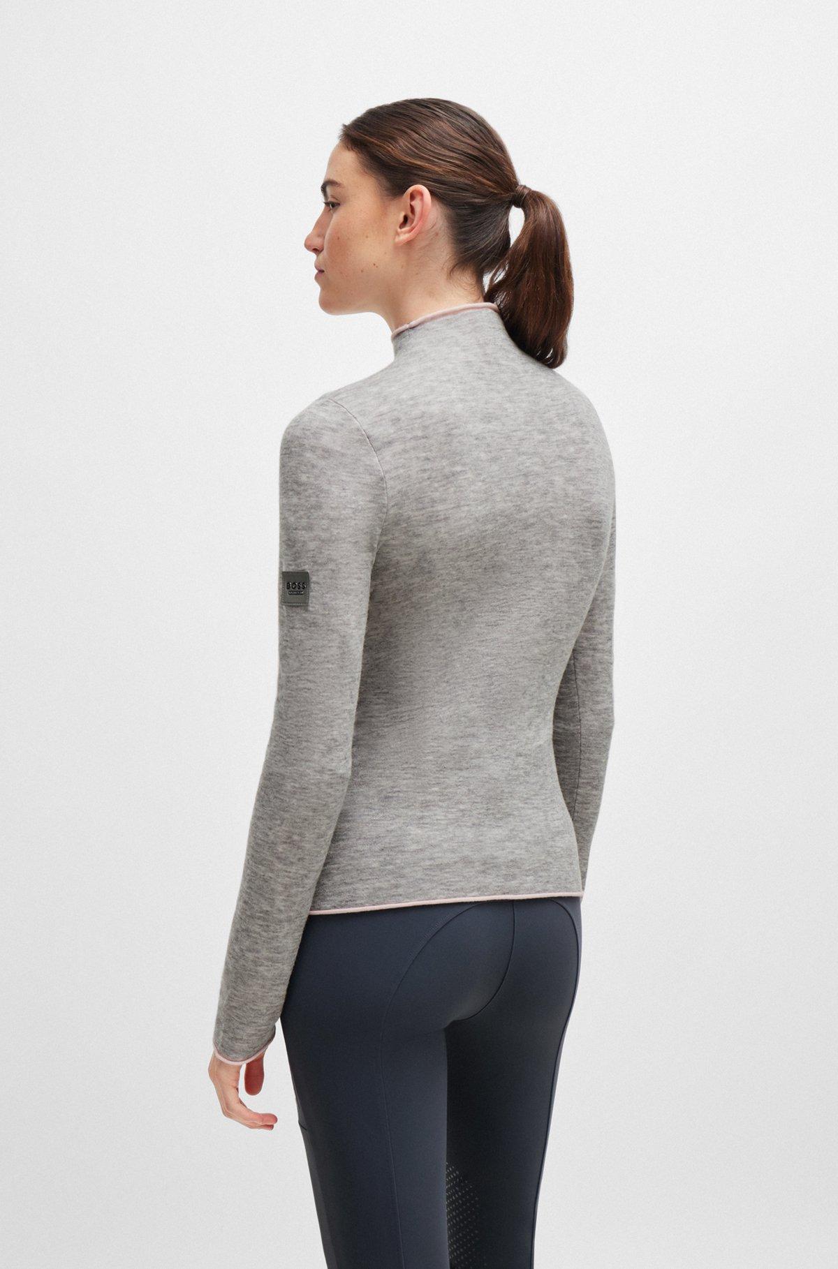 Equestrian soft-knit sweater with two-tone effect Product Image