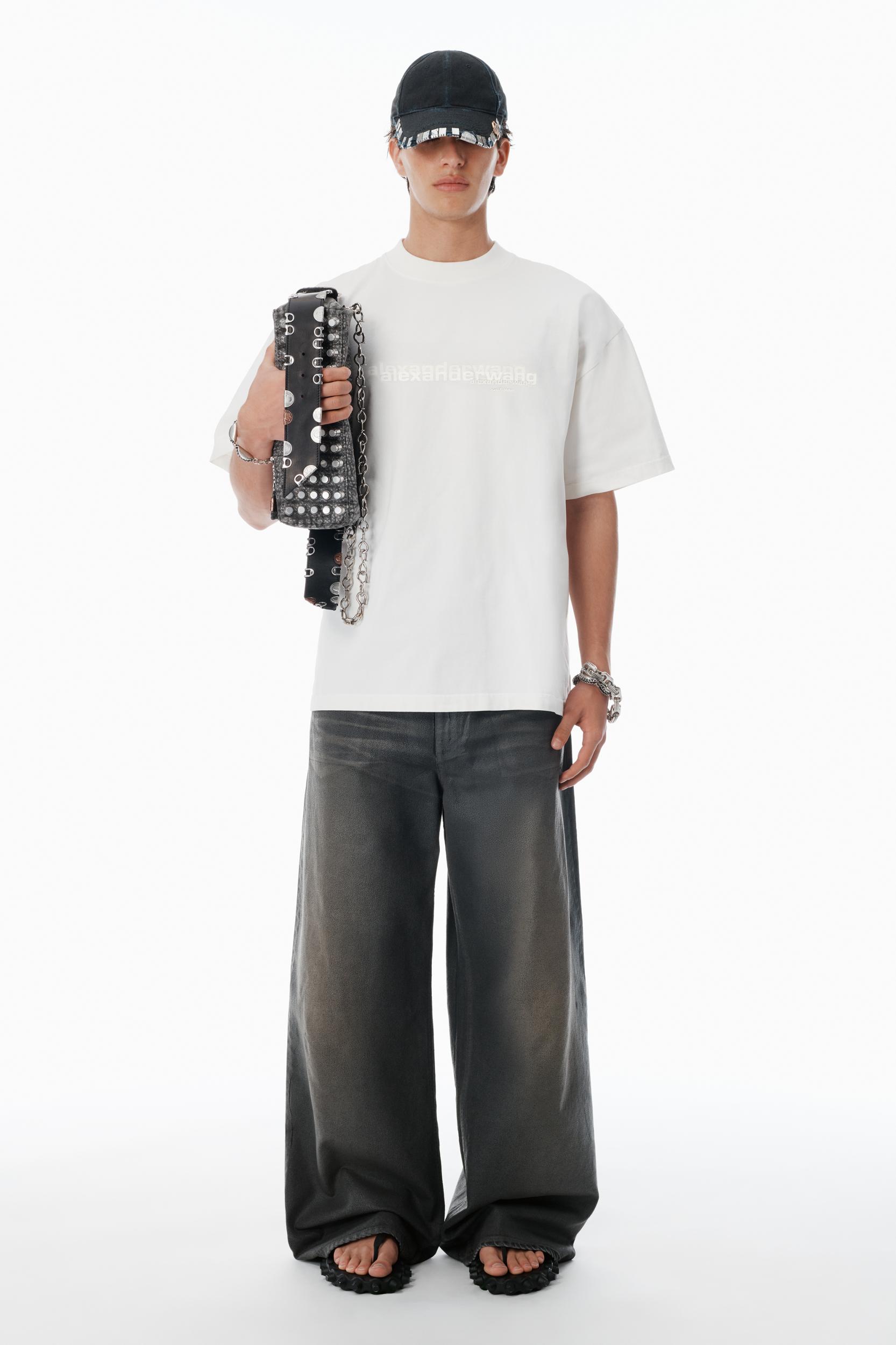 White Cotton Oversized Logo Tee Product Image