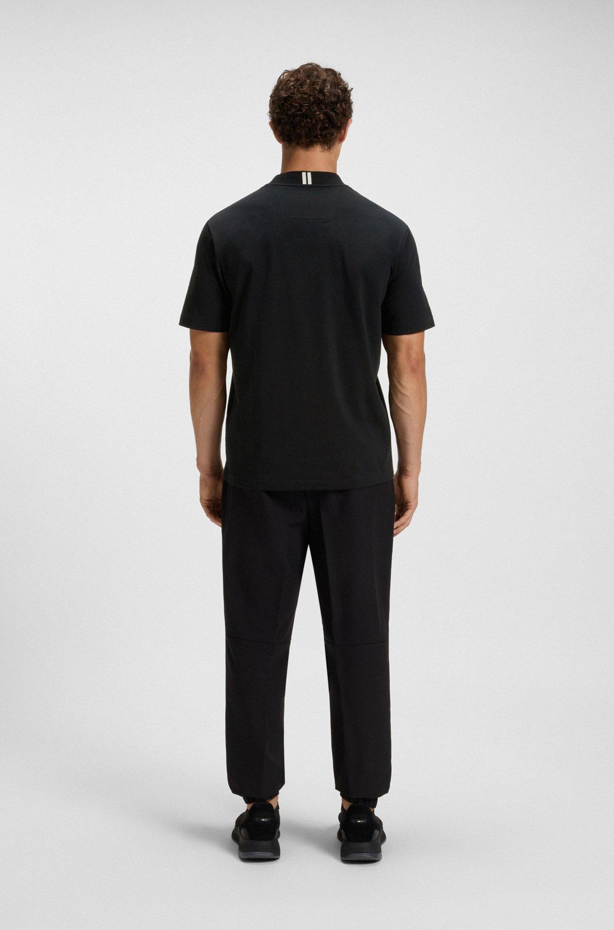 Relaxed-fit T-shirt in stretch cotton with logo collar Product Image