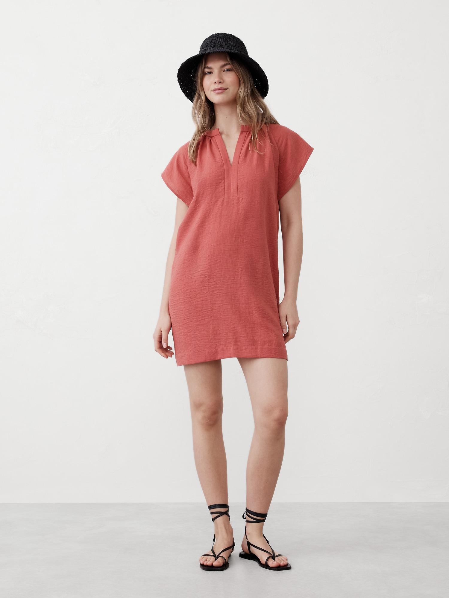 Gathered-Neck Mini Dress Product Image