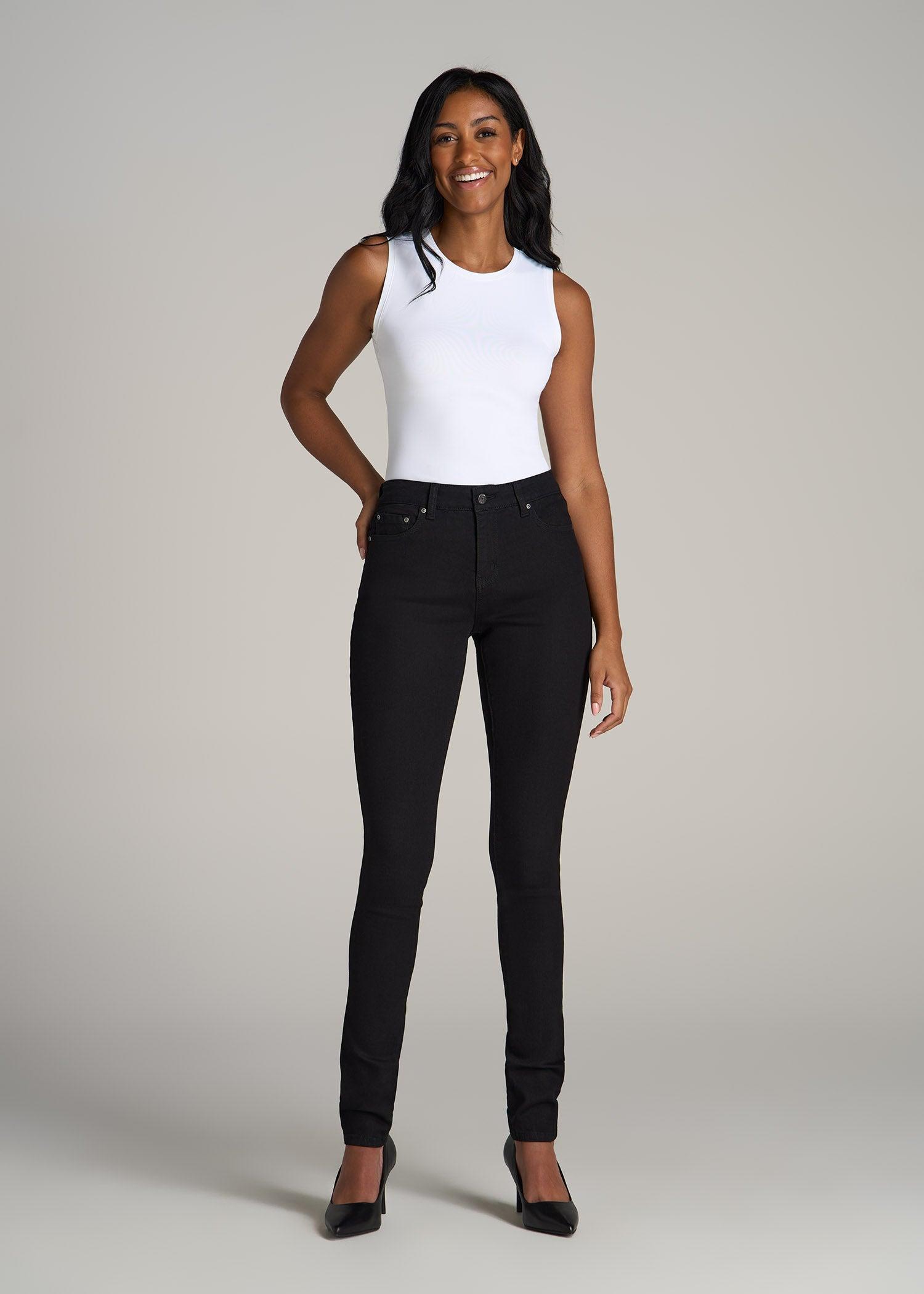 Sarah Mid-Rise Skinny Jeans for Tall Women in Black Female Product Image