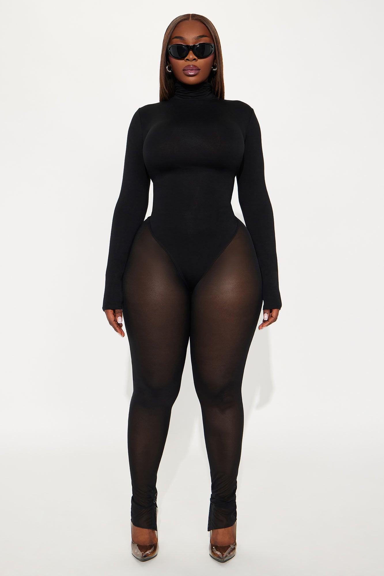 Modal Open Back Bodysuit - Black Female Product Image