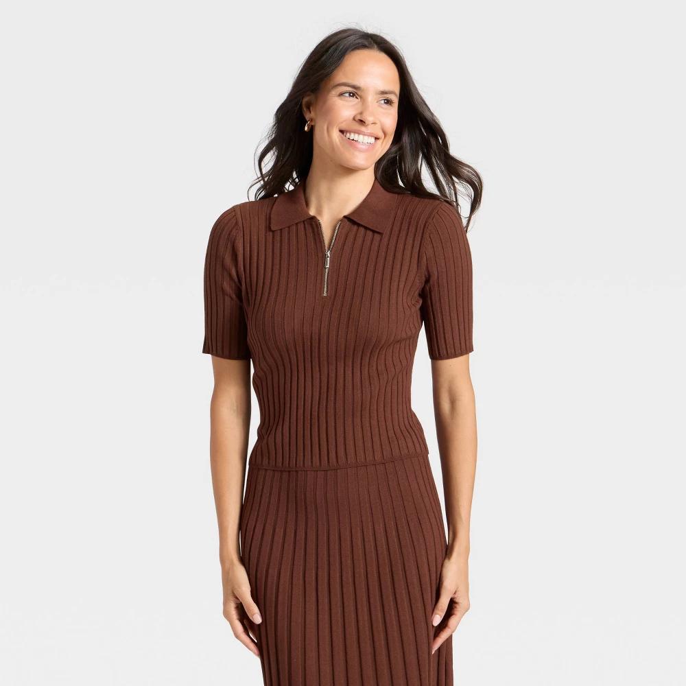 Women's Half Zip Pullover Sweater - A New Day™ Cream 3X Product Image