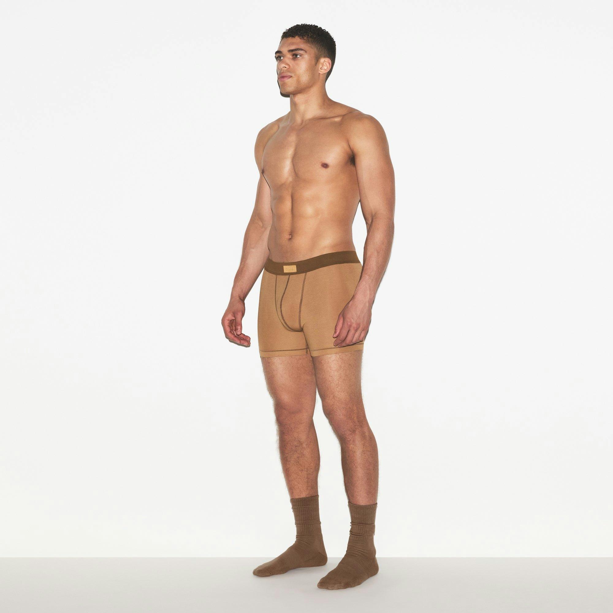 SKIMS COTTON MENS 3" BOXER BRIEF 3-PACK | RUSSET MULTI Product Image