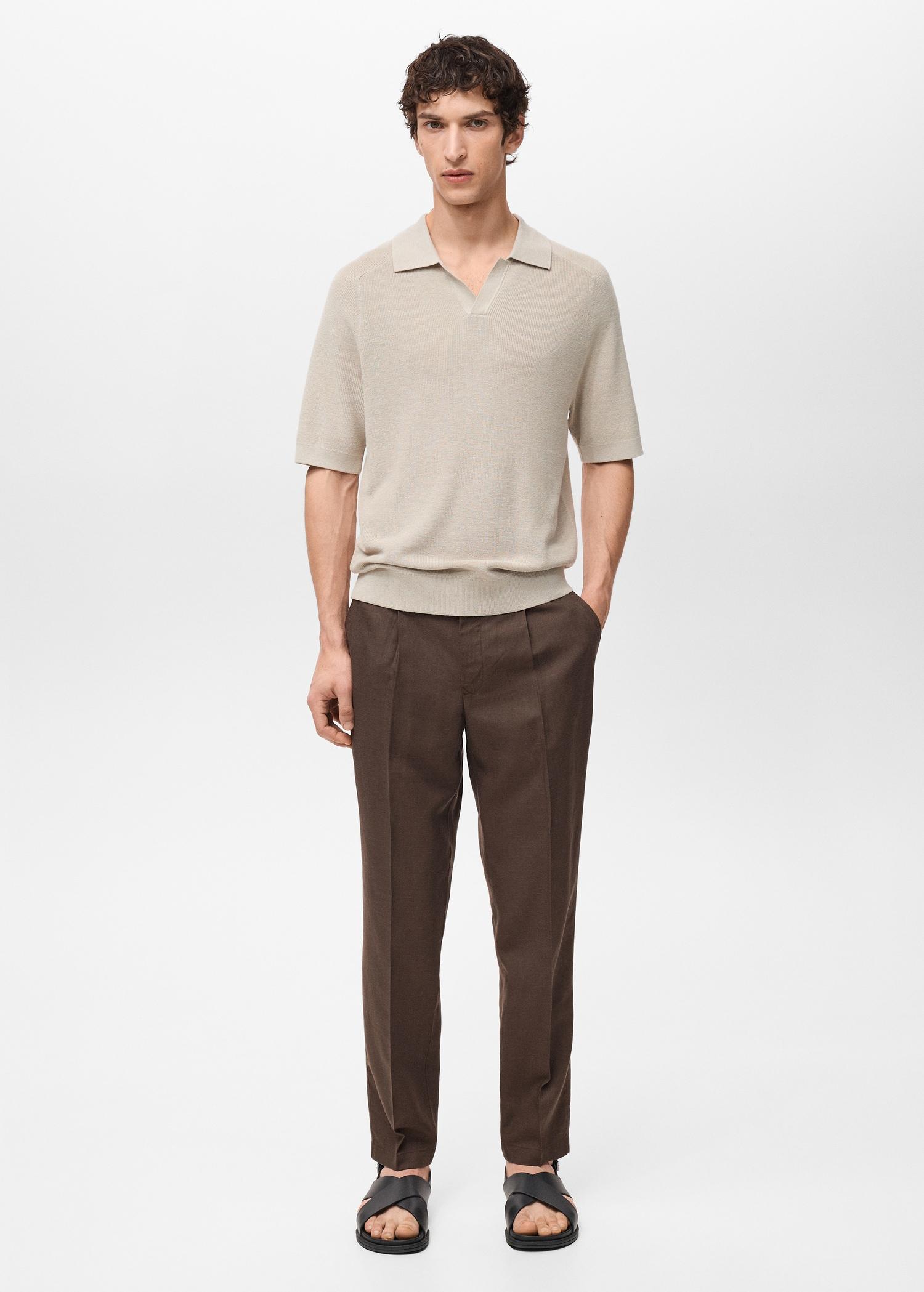 Slim fit linen pants - Men | MANGO USA Product Image