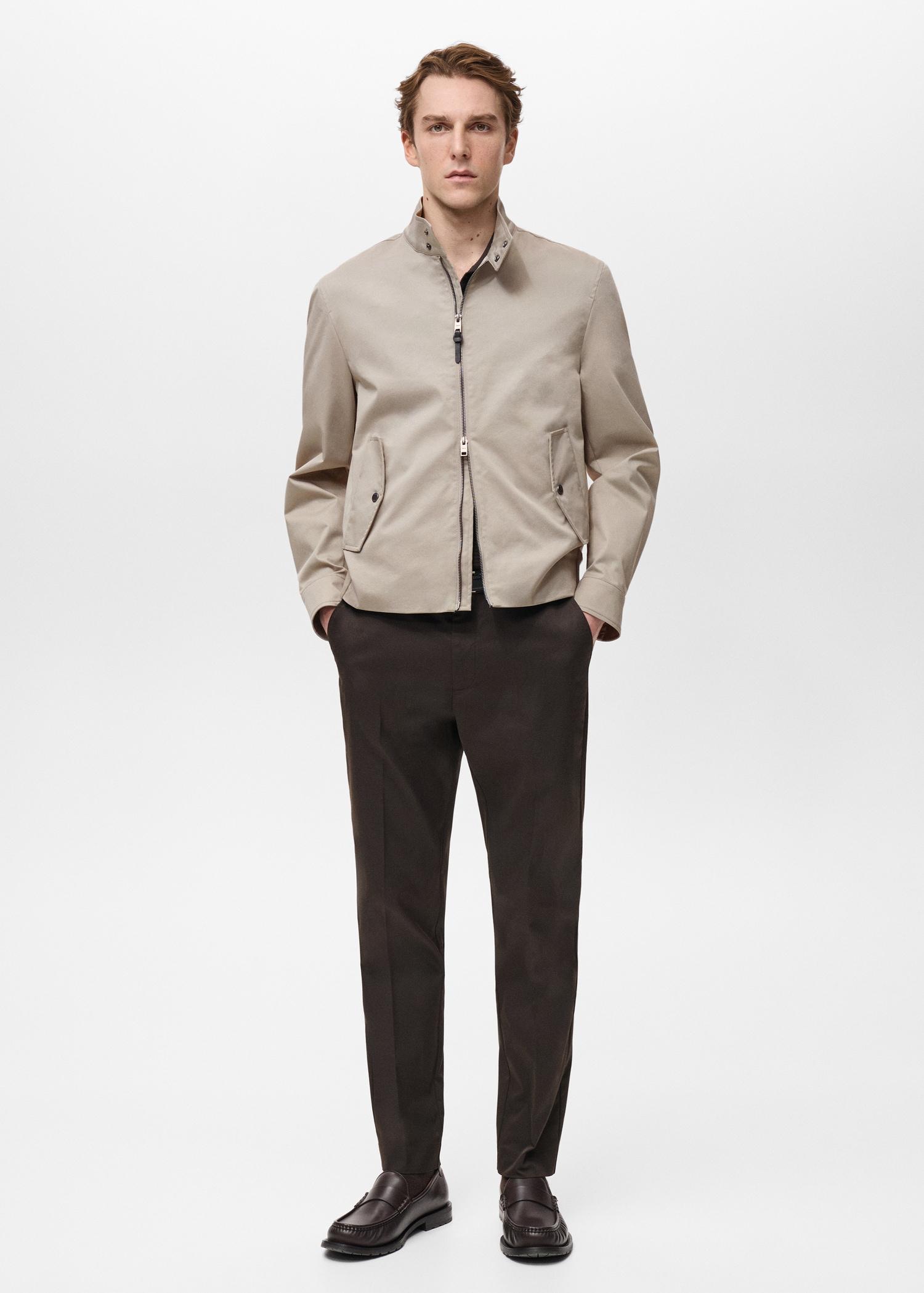 Water-repellent cotton jacket - Men | MANGO USA Product Image