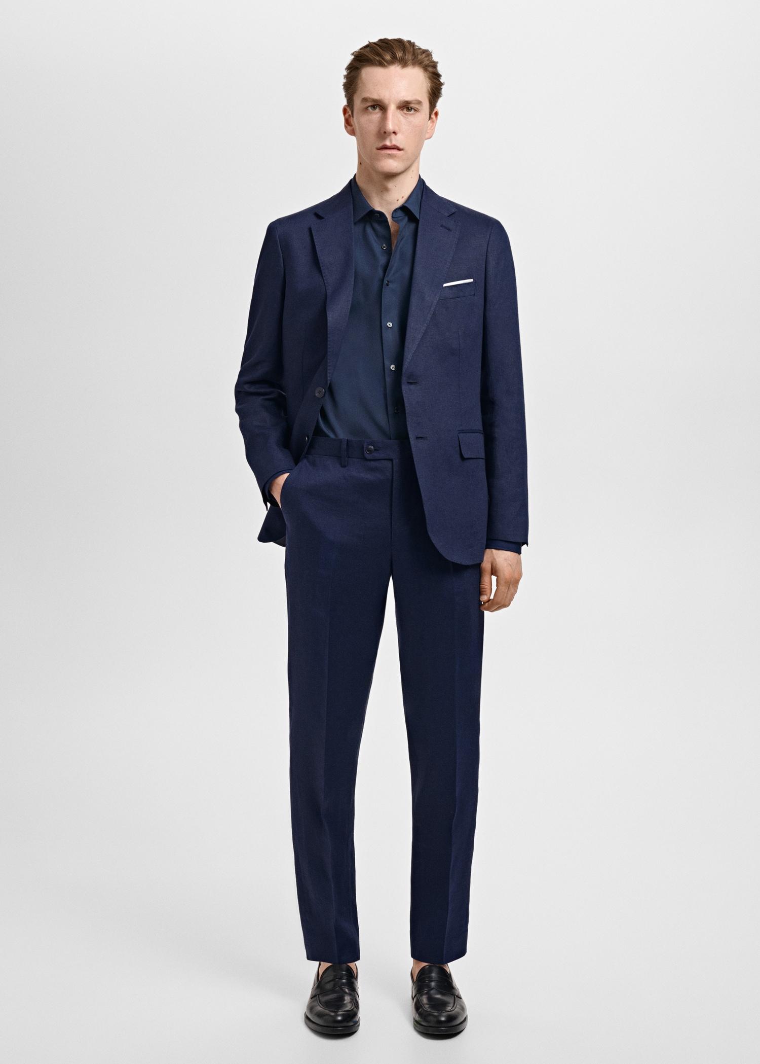 Amalfi 100% linen slim-fit suit pants - Men | MANGO USA Product Image