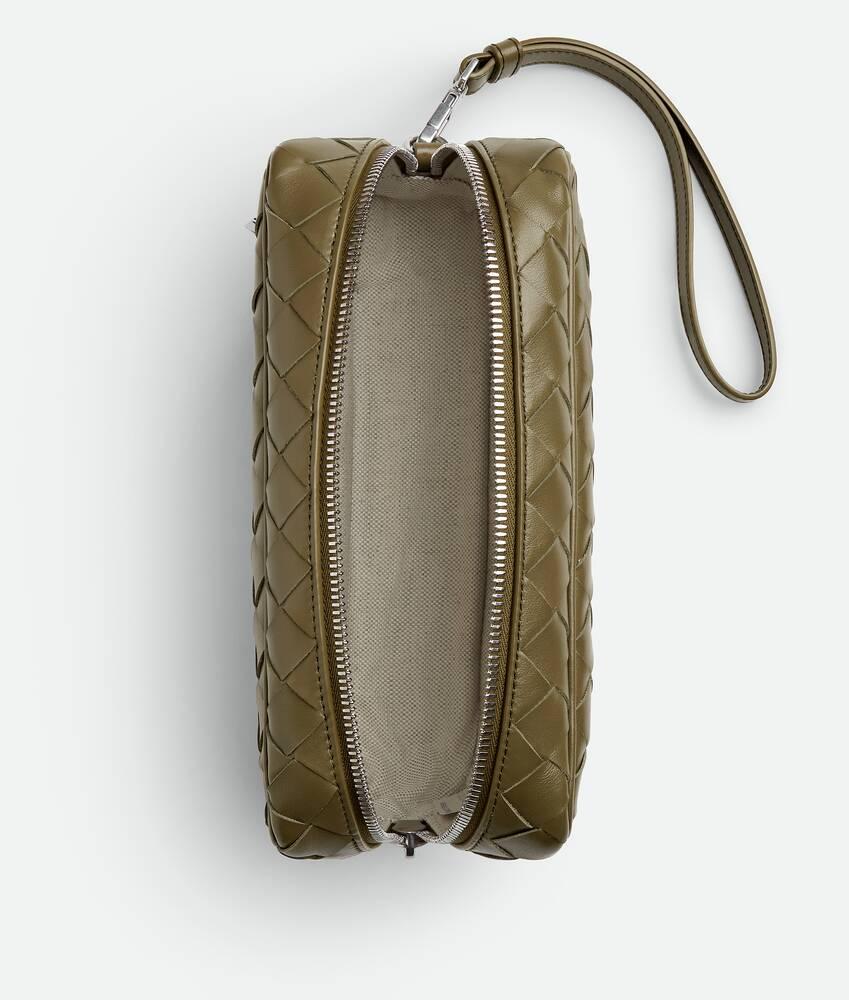 Men's Intrecciato Small Pouch With Wristlet in Algae Product Image