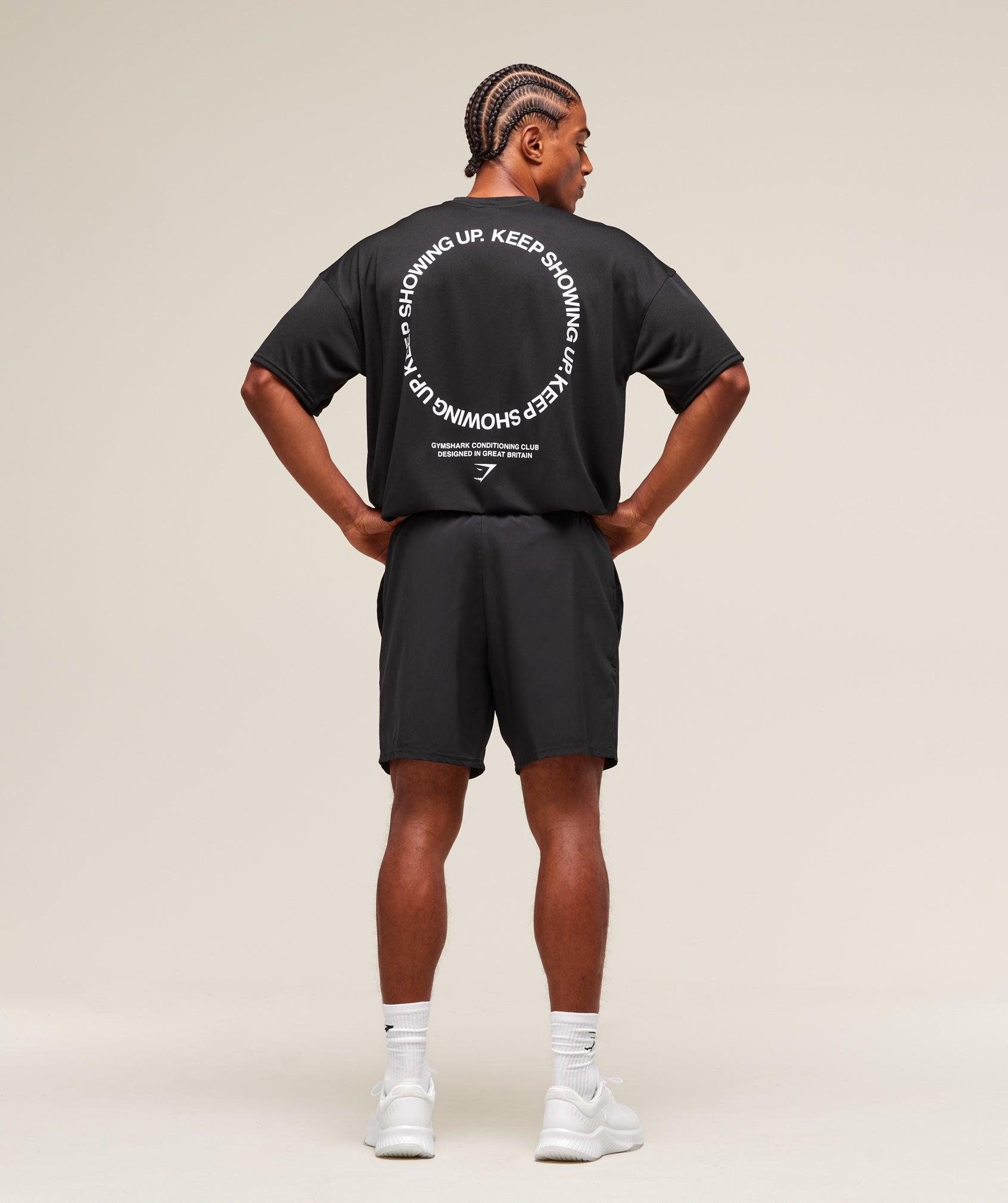 Gymshark Keep Showing Up T-Shirt - Black Male Product Image