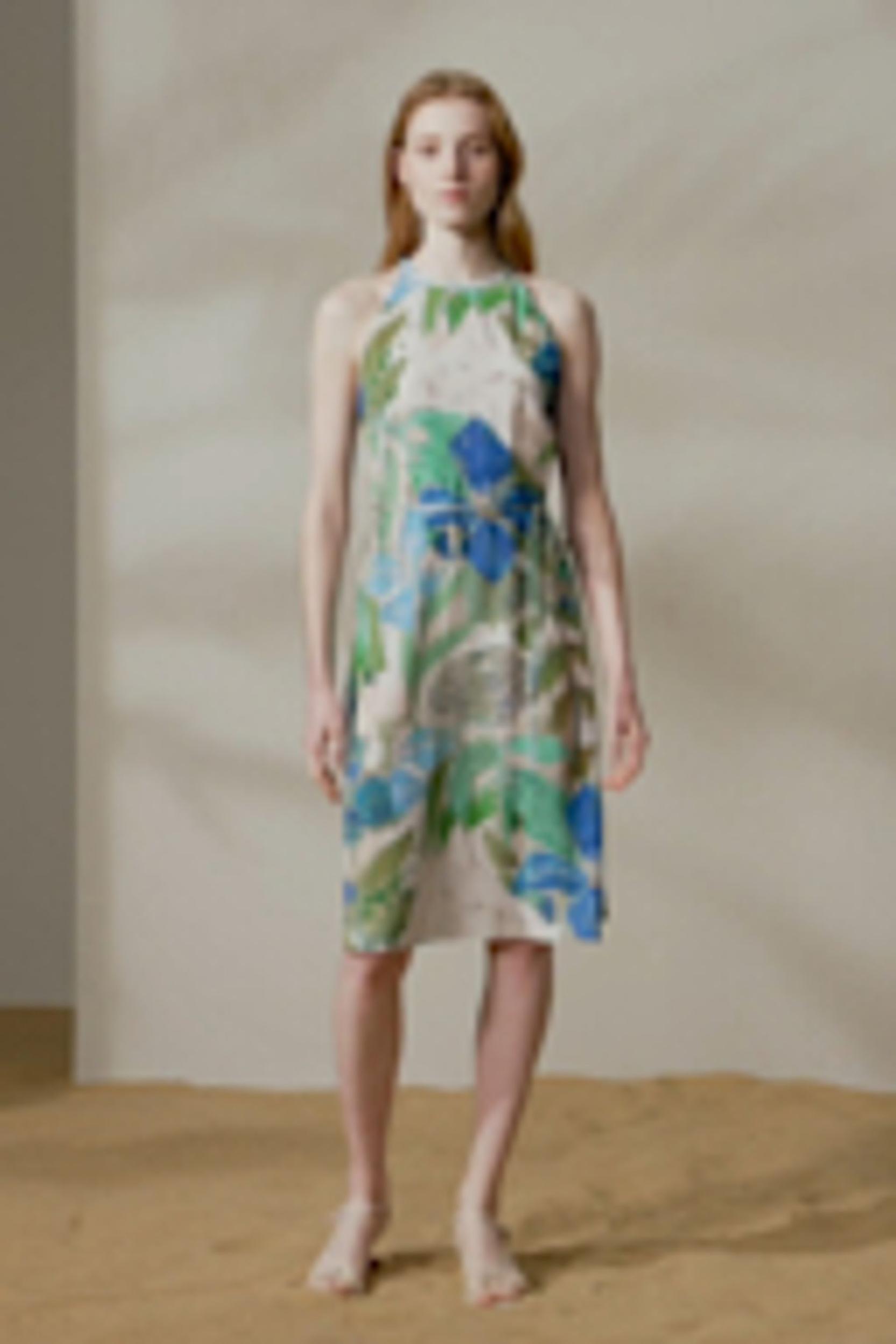 Praslin Halter Neck Silk Dress Product Image