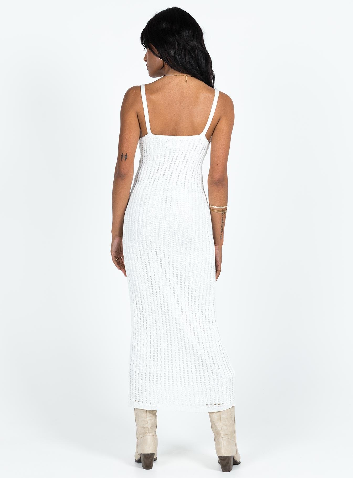 Francie Knit Midi Dress White Product Image