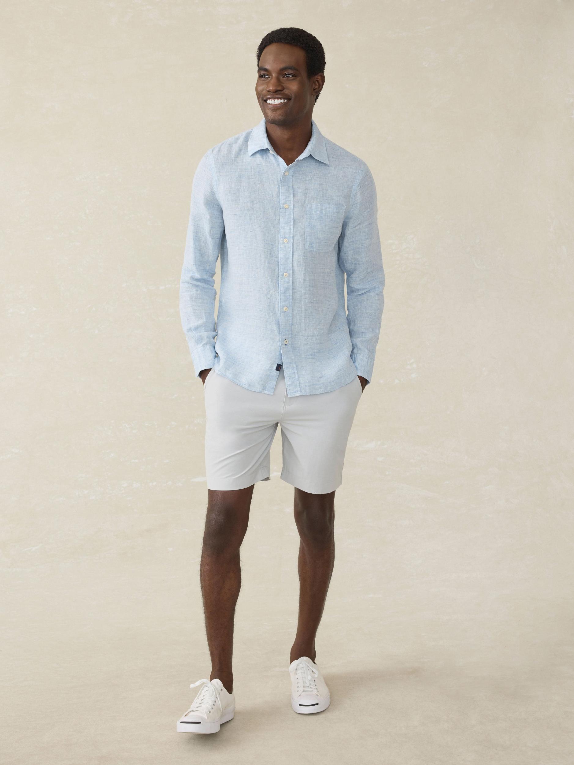 Laguna Linen Shirt - Light Blue Melange Product Image