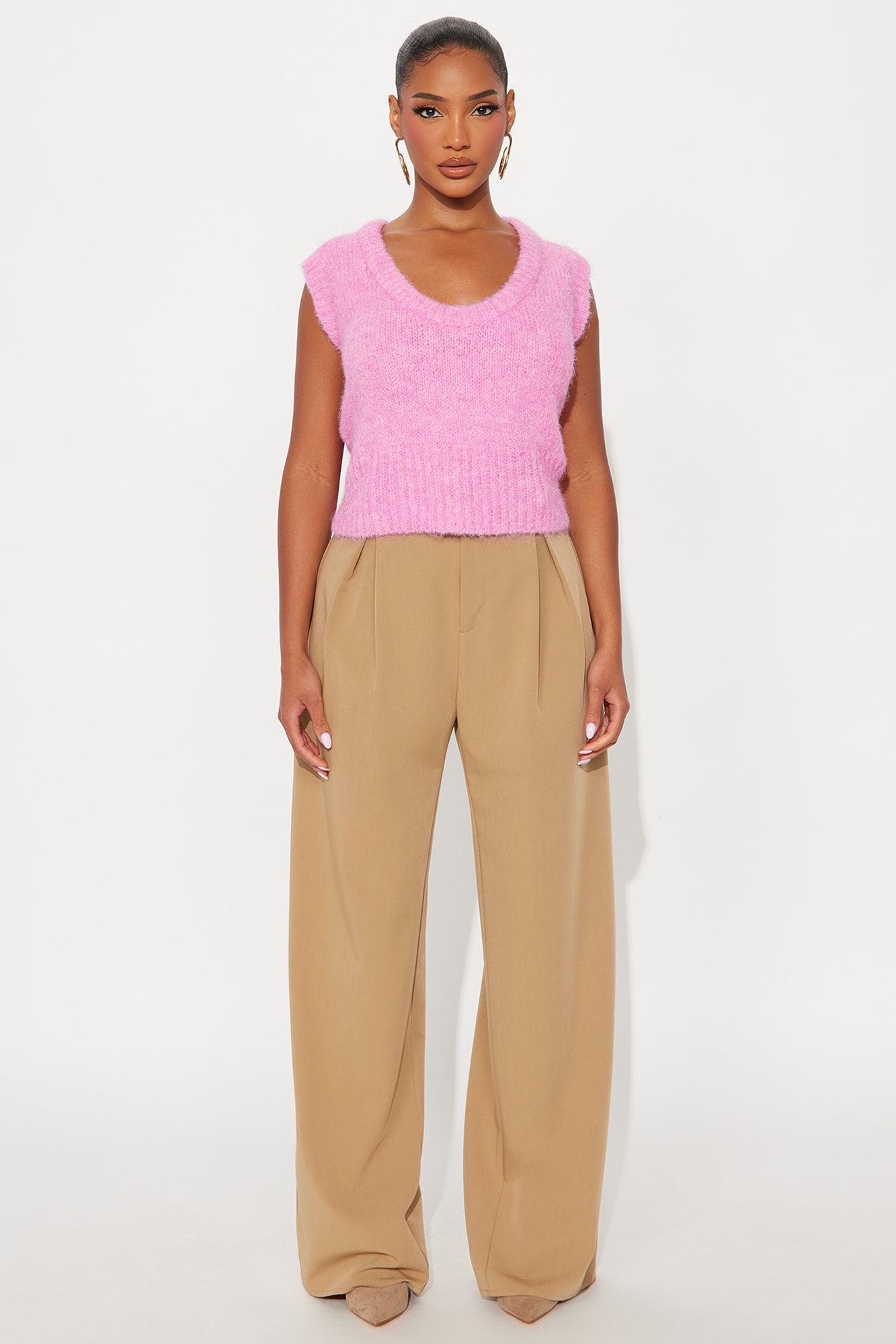 Well Behaved Fuzzy Sweater - Pink Female Product Image