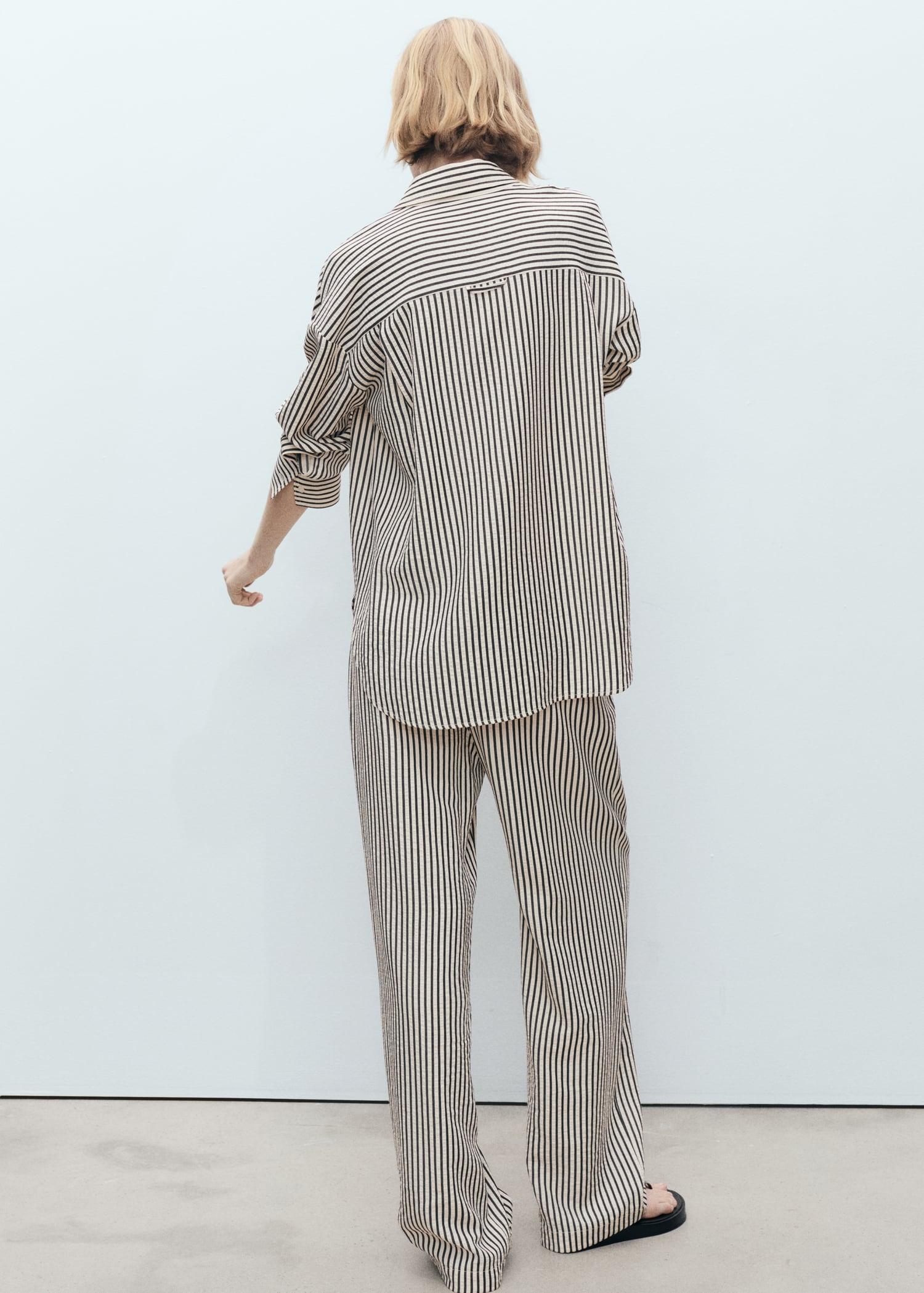 Texture striped pants - Women | MANGO USA Product Image