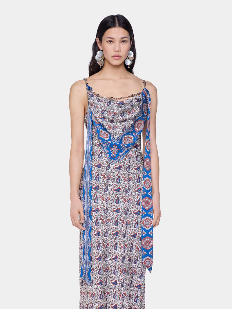 LONG DRESS IN PRINTED SATIN Product Image