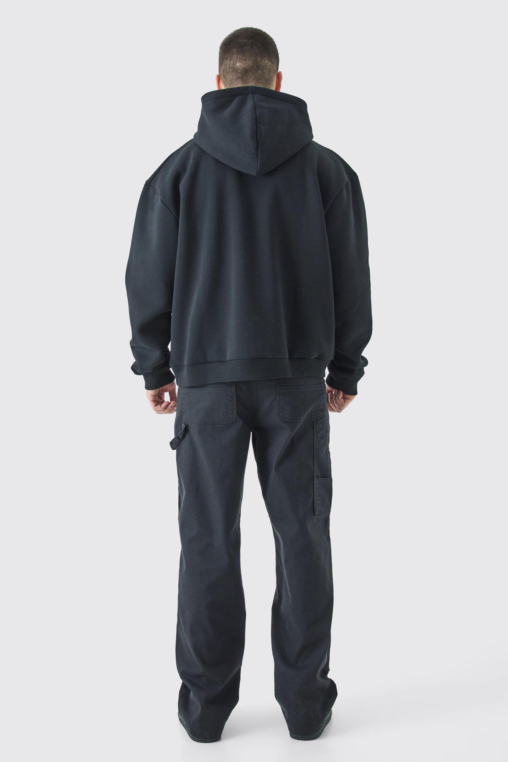 Tall Oversized Boxy Skull Line Drawing Hoodie | boohooMAN USA Product Image