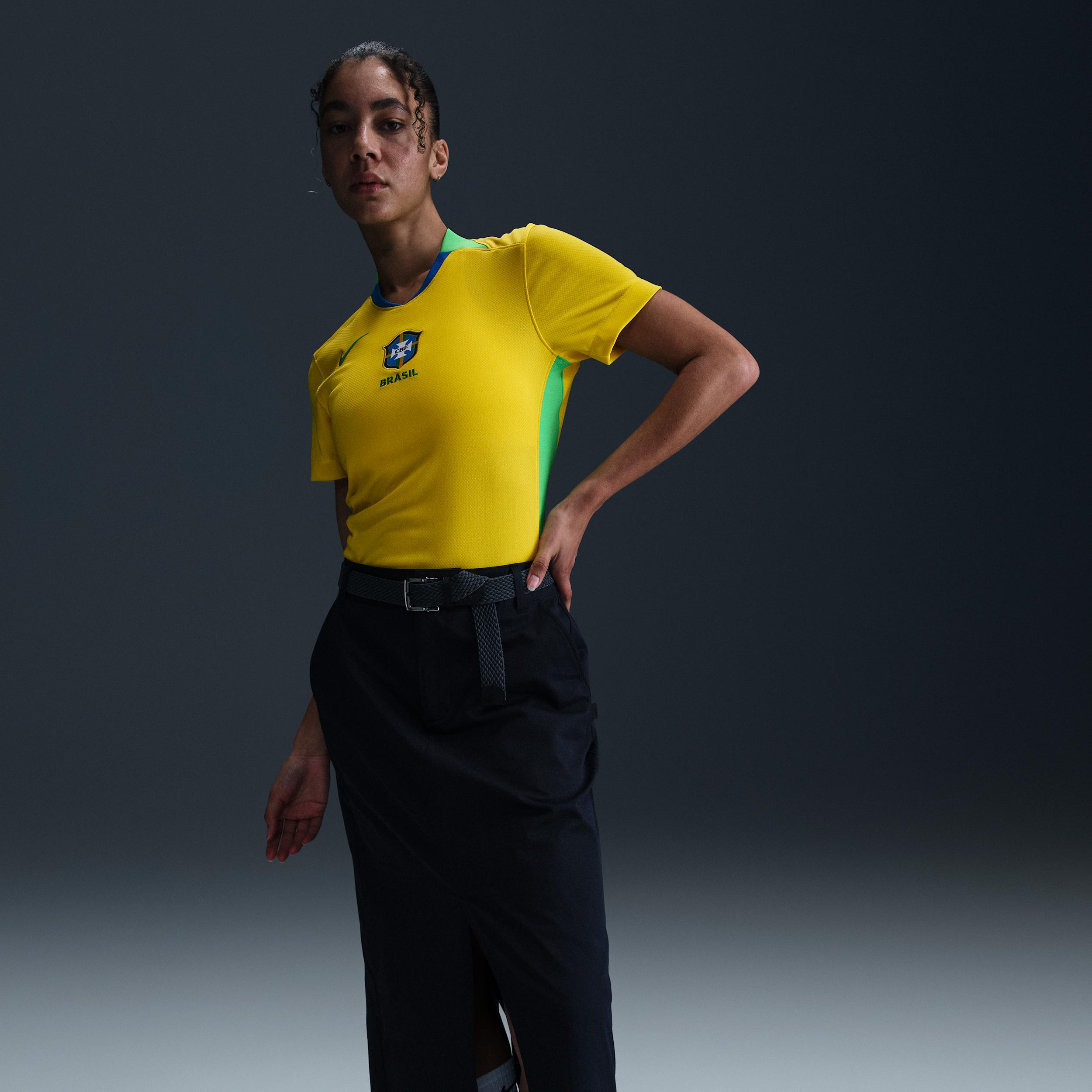Brazil 2025 Stadium Home (Team) Nike Women's Dri-FIT Soccer Replica Jersey Product Image