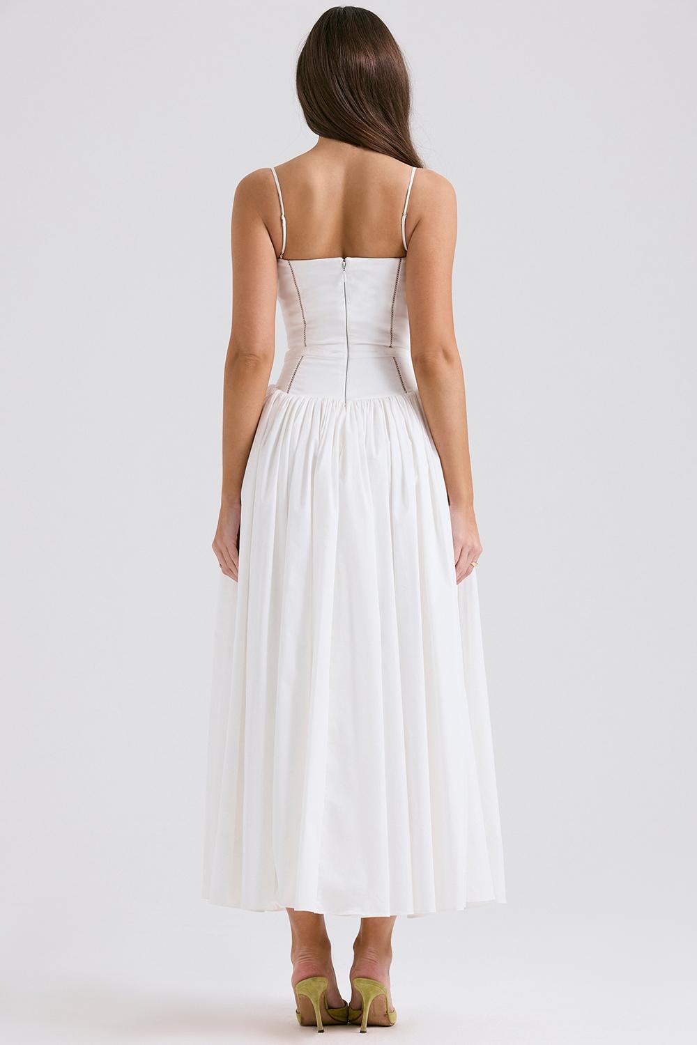 Ysabella  white cotton maxi sundress Product Image