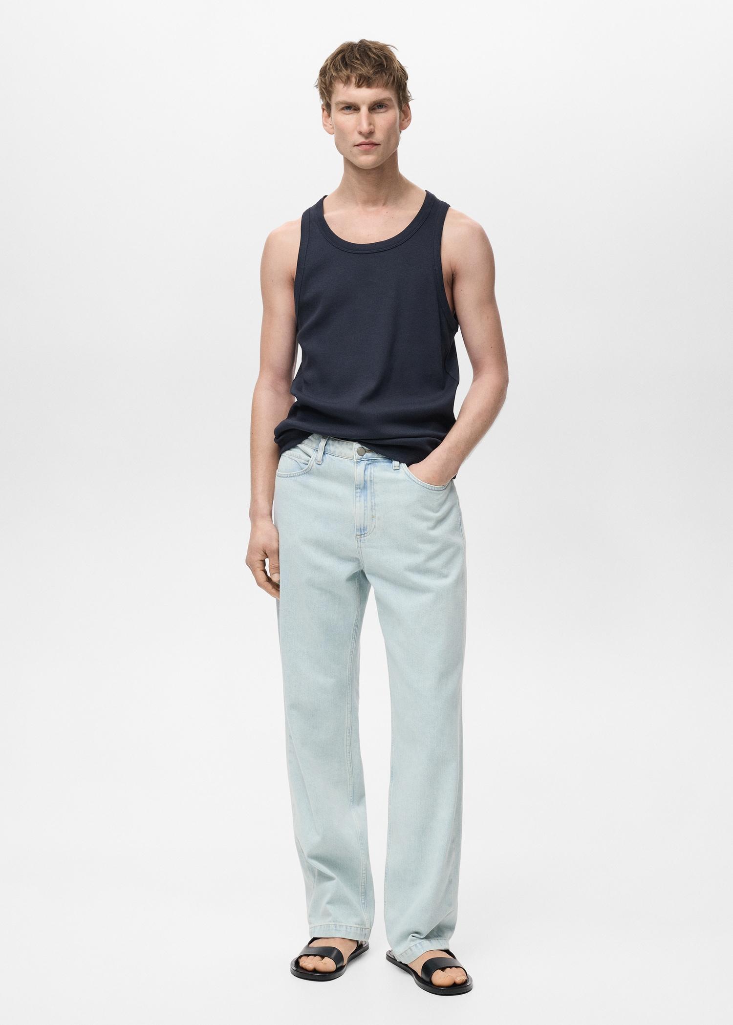 Slim-fit ribbed tank top - Men | MANGO USA Product Image