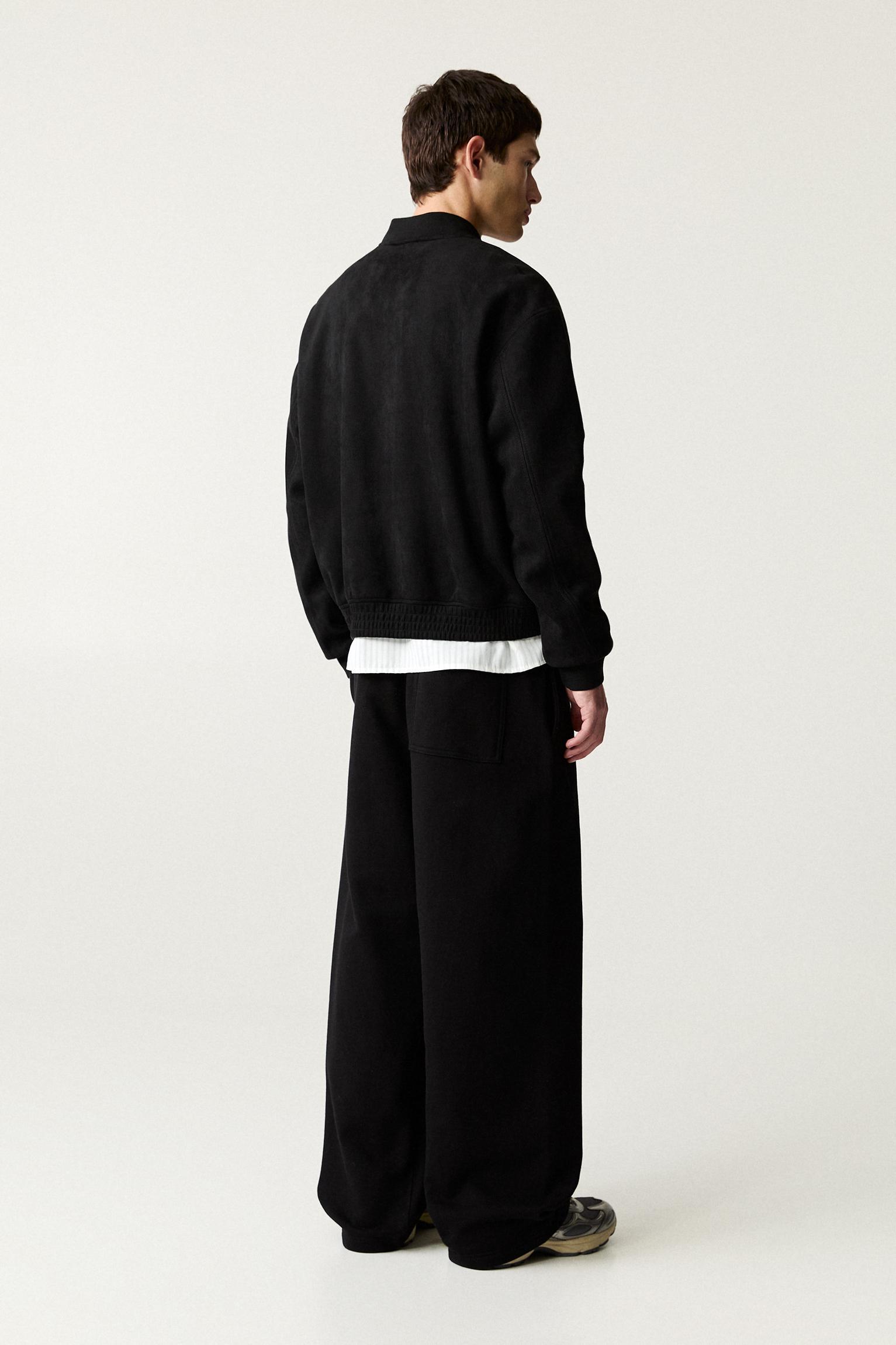 Faux suede bomber jacket Product Image