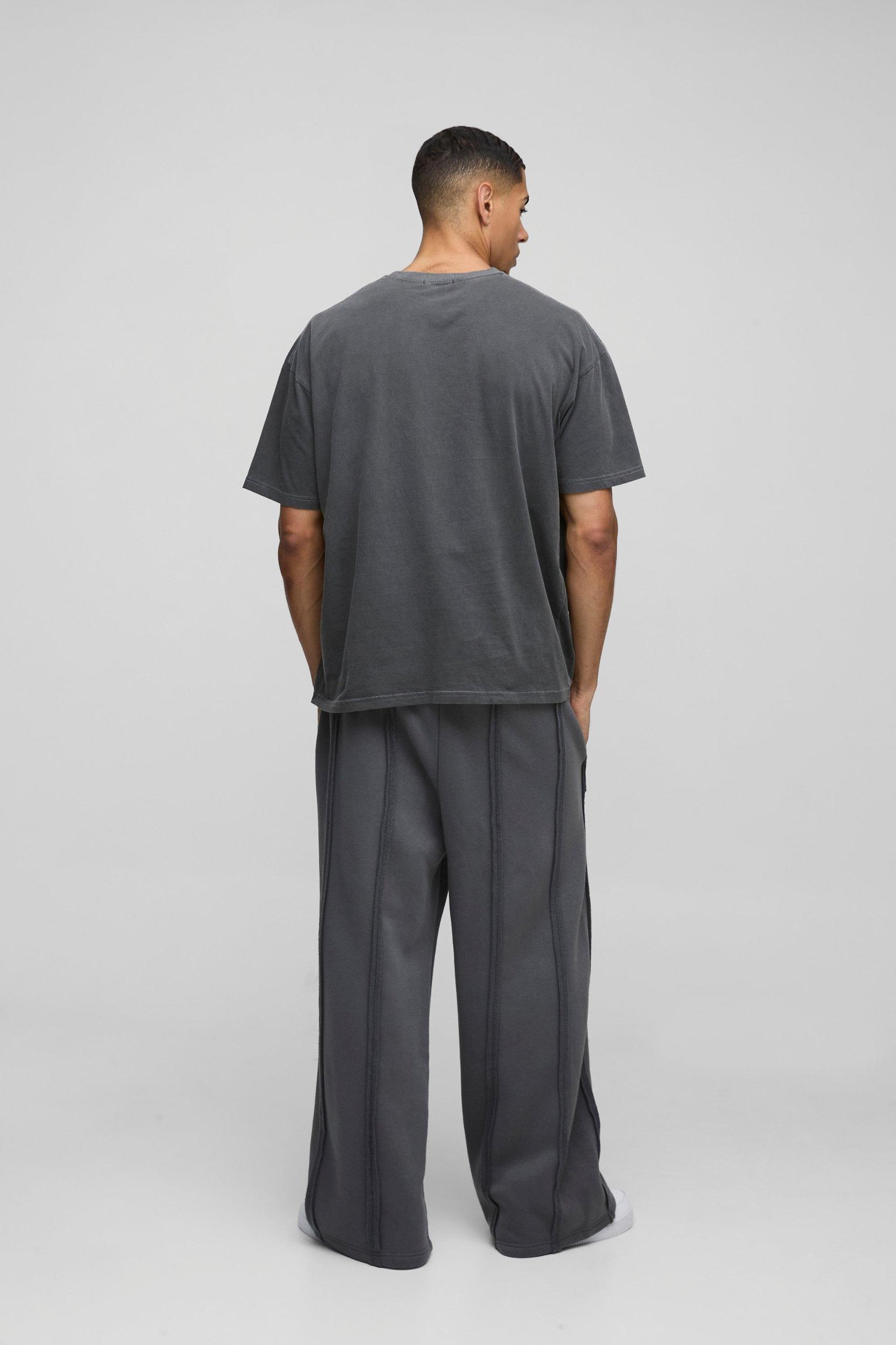 Extreme Wide Leg Exposed Seam Sweatpants | boohooMAN USA Product Image