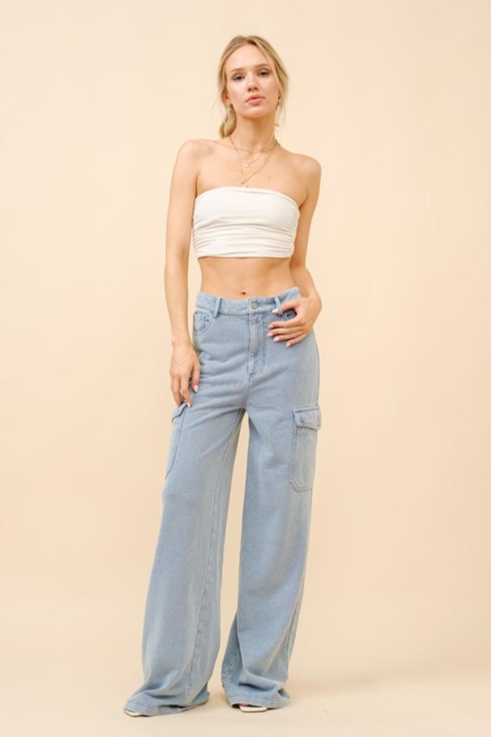 Cargo Denim Sweatpants Product Image