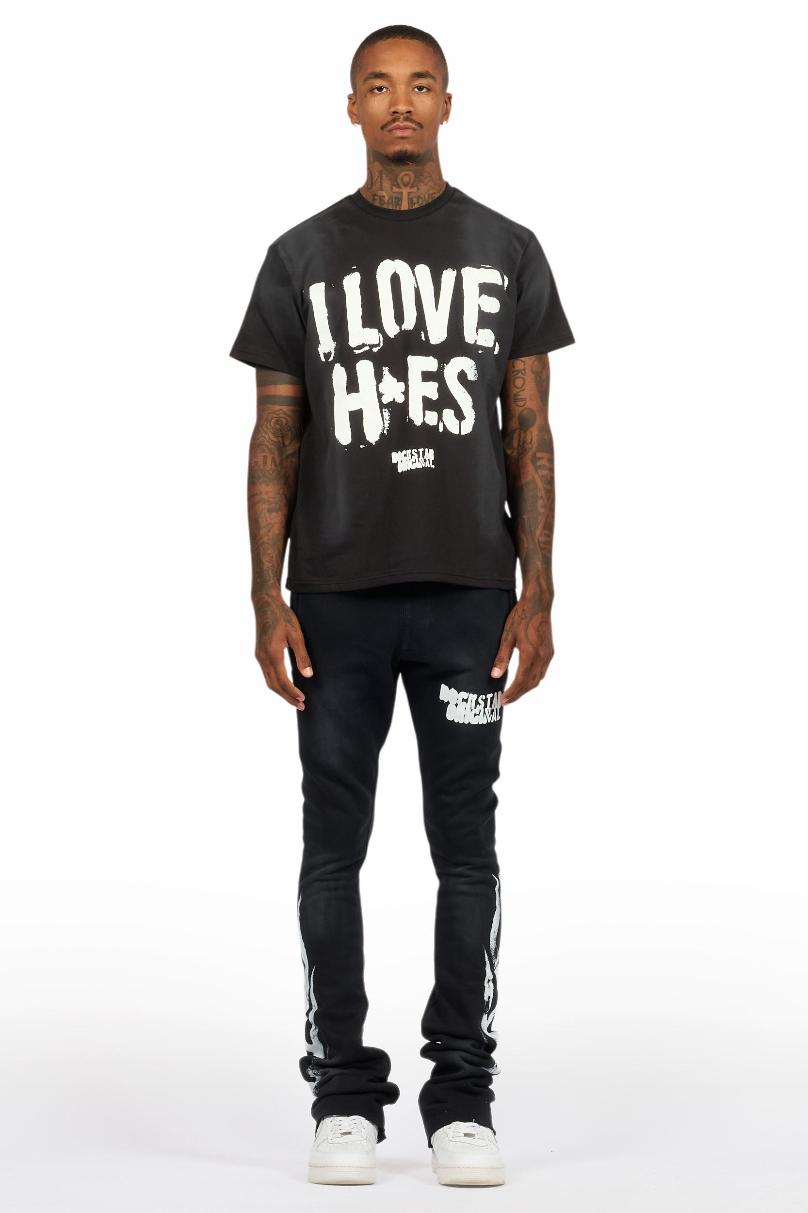 Banyan Black T-Shirt/Stacked Flare Track Set Male Product Image