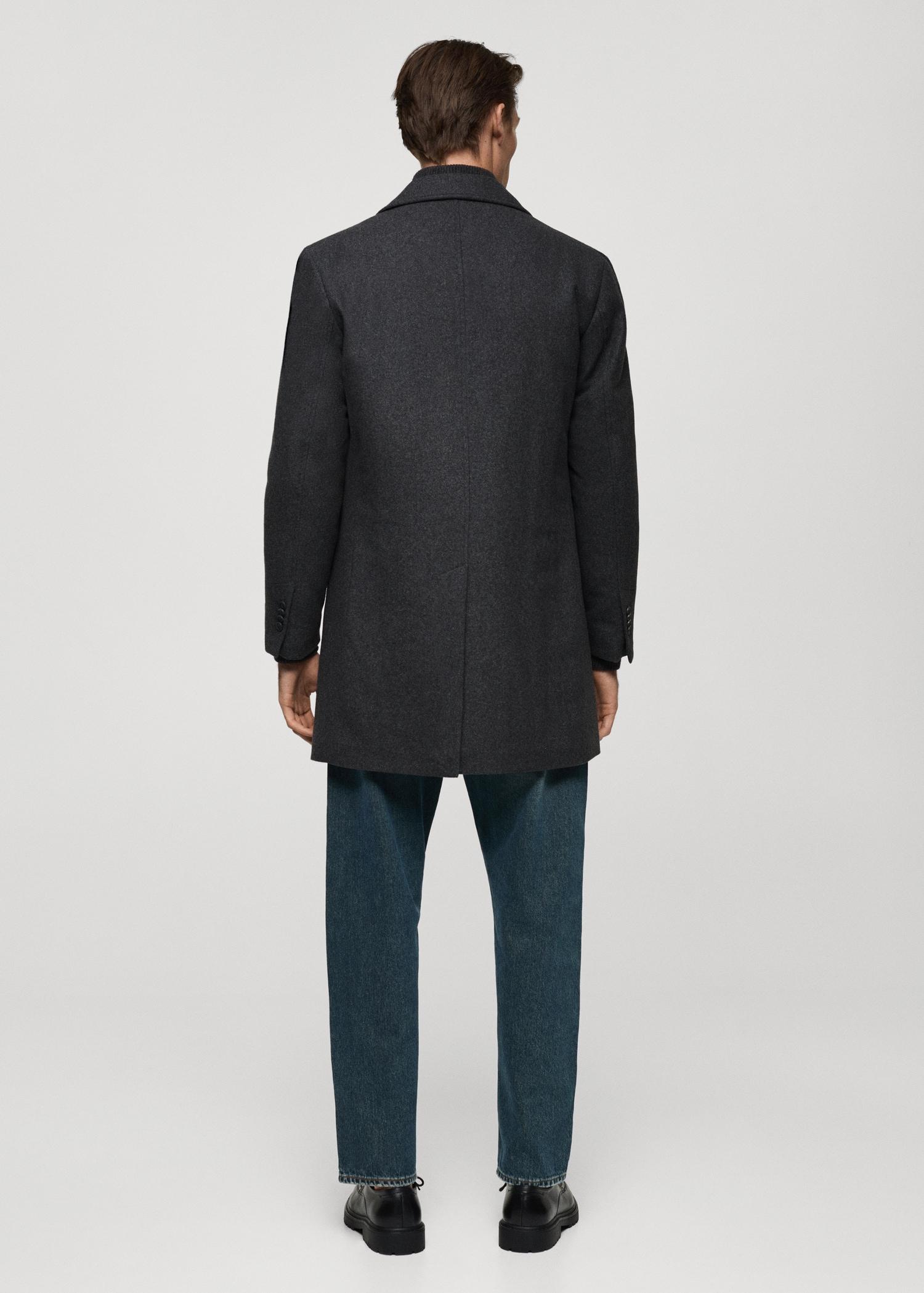 Regular fit quilted wool coat - Men | MANGO USA Product Image